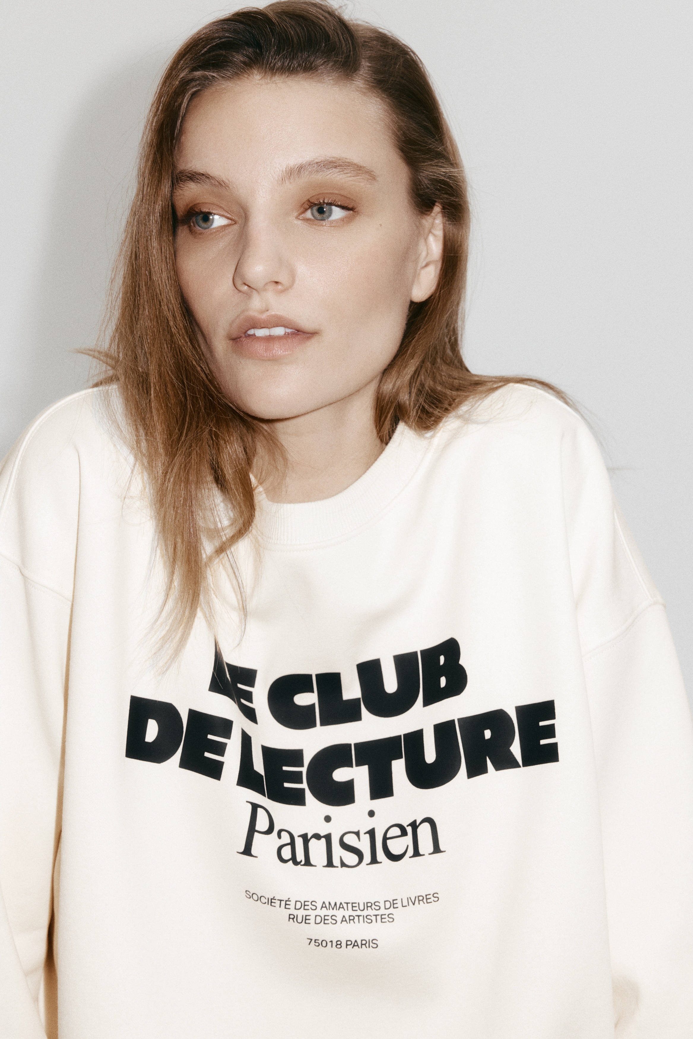 Felpa con scritta - Crema/Le Club/Arancione/Paris/Grigio chiaro mélange/NYC/Grigio chiaro/Athletics/Grigio scuro/Brunch/Blu navy/Paris/Verde oliva/Ce Soir/Turchese chiaro/Art Collective/Rosso ruggine/Paris/Bordeaux/Running Club