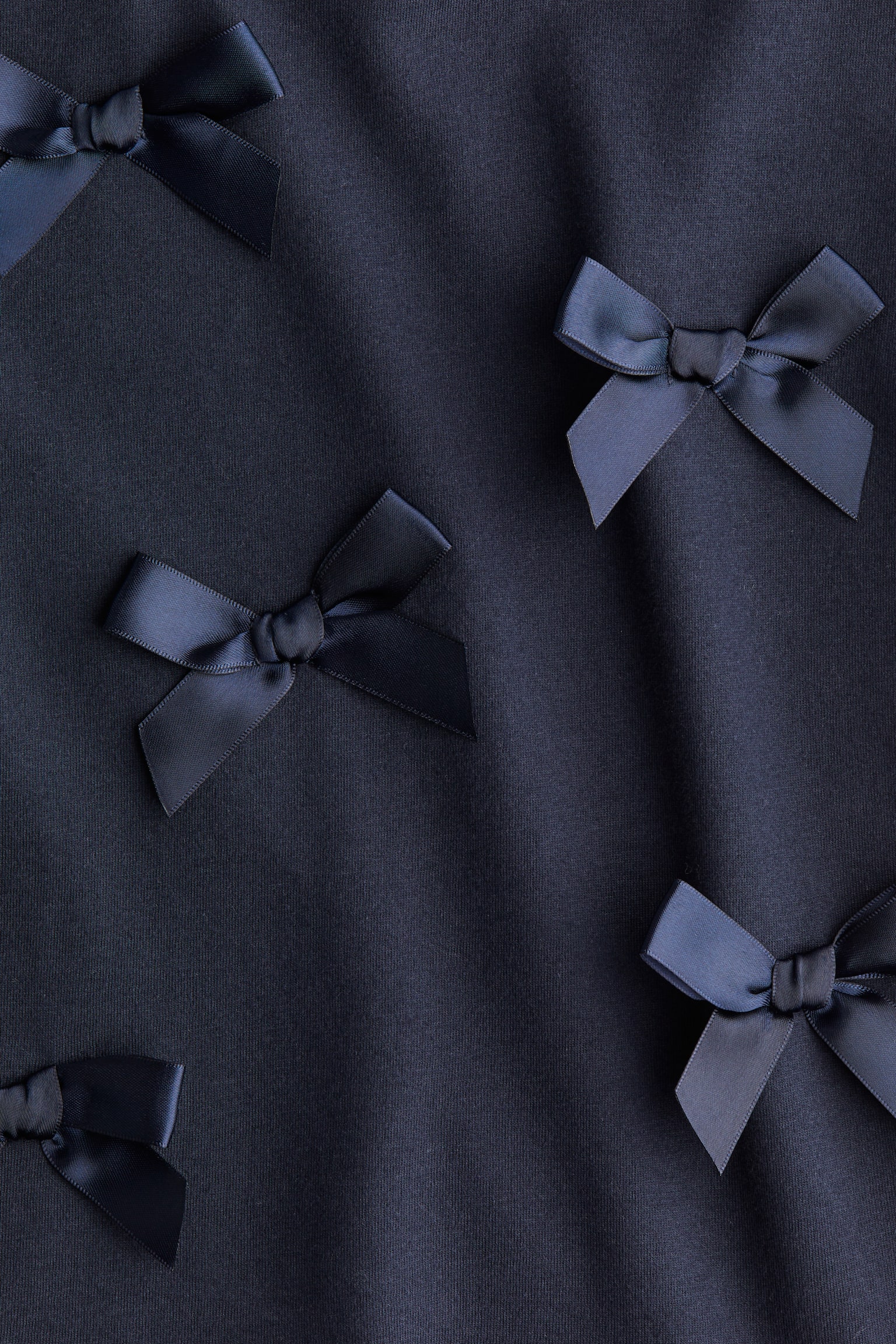 Bow-Detail Cotton T-Shirt - Navy blue/Red - 2