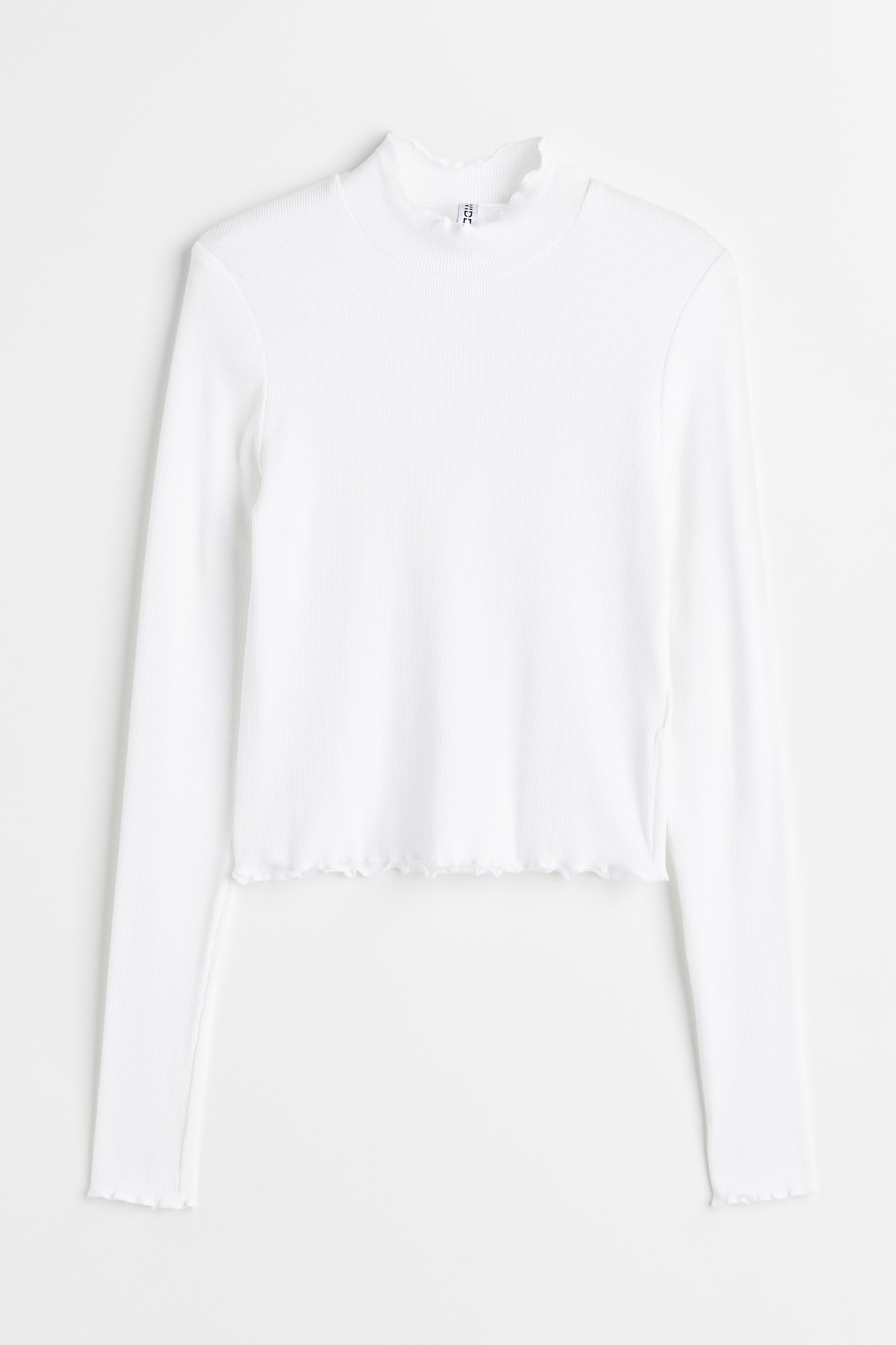 View larger image: Ribbed long-sleeved top - White - Ladies | H&M IN 1