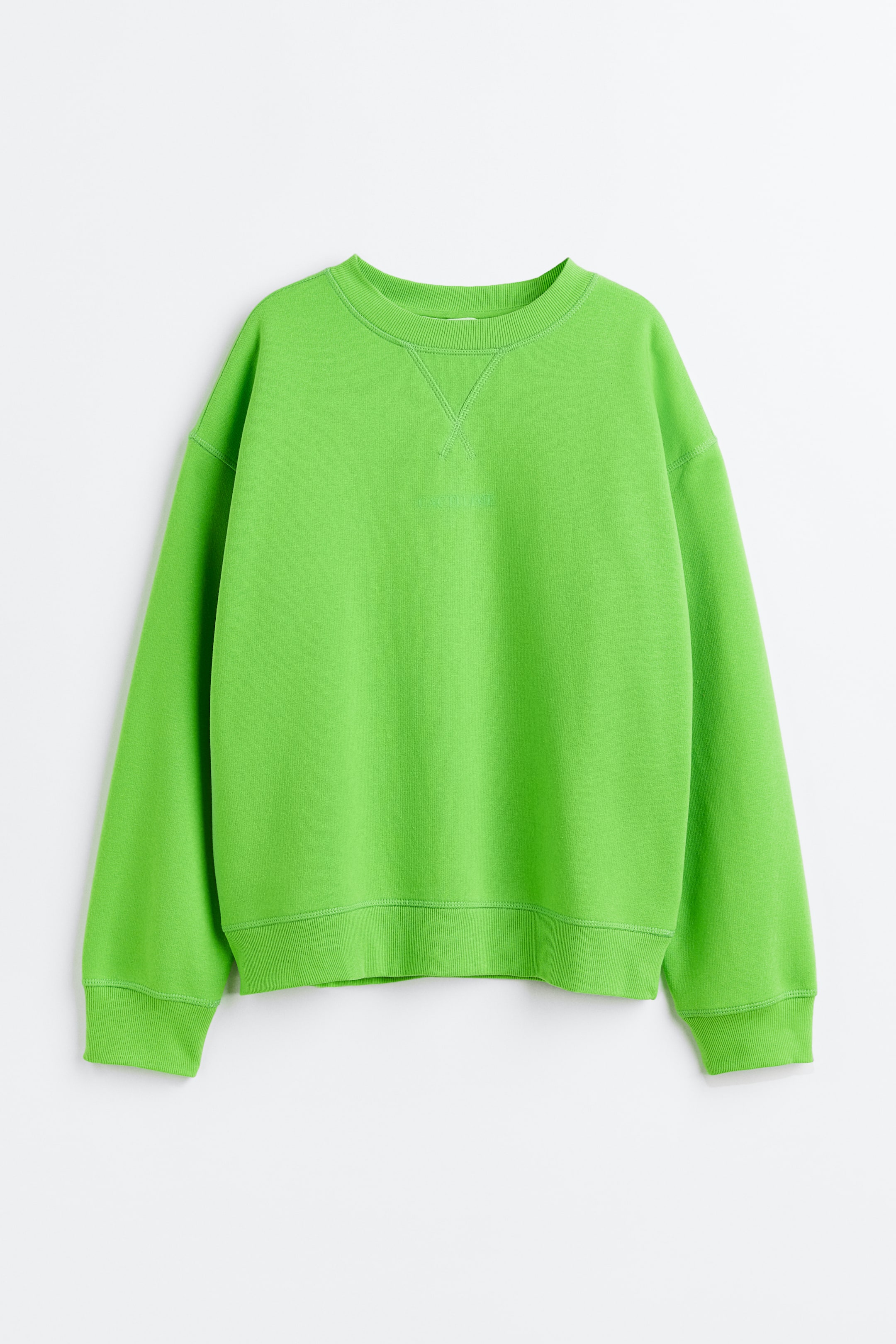 Sweatshirt Crew Neck Long Sleeve Neon Green Ladies Handm Ca 