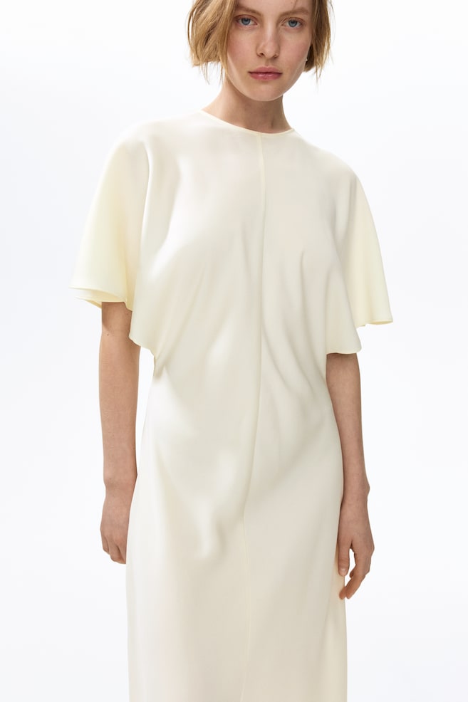 Satin midi dress - Cream - 3