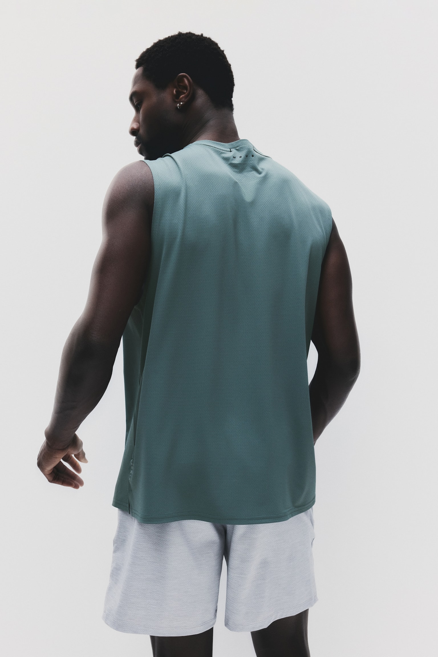 Regular Fit Sports vest top with DryMove™ - Dusty green/Light grey/White/Black - 4
