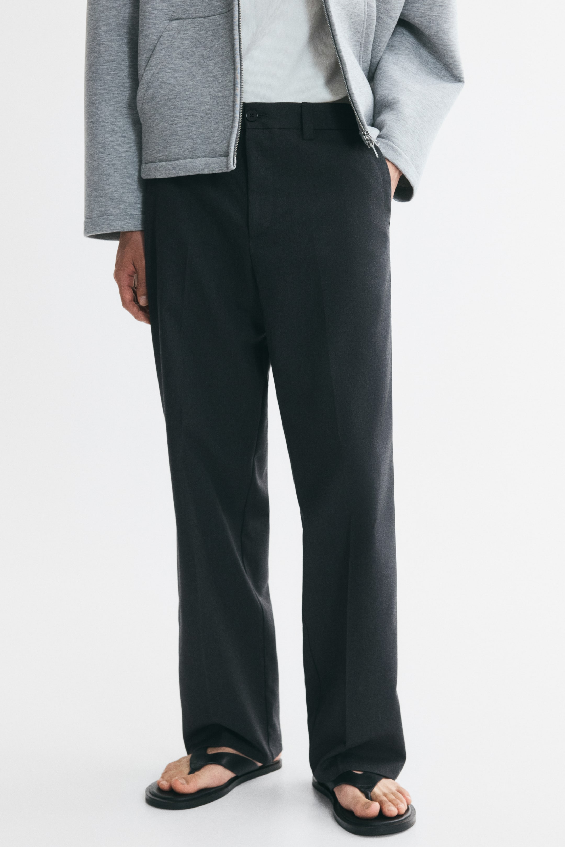Pantalon sur mesure décontracté à jambes larges