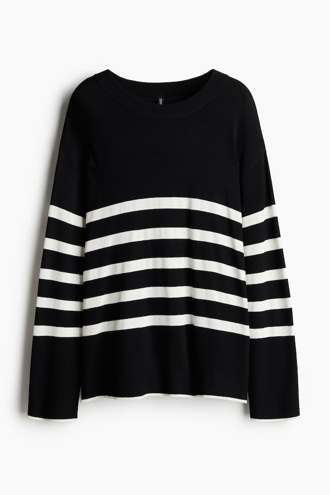 Jersey de punto fino - Negro/Rayas/Beige claro/Rayas/Negro/Gris oscuro jaspeado/Azul marino/Turquesa claro - 1