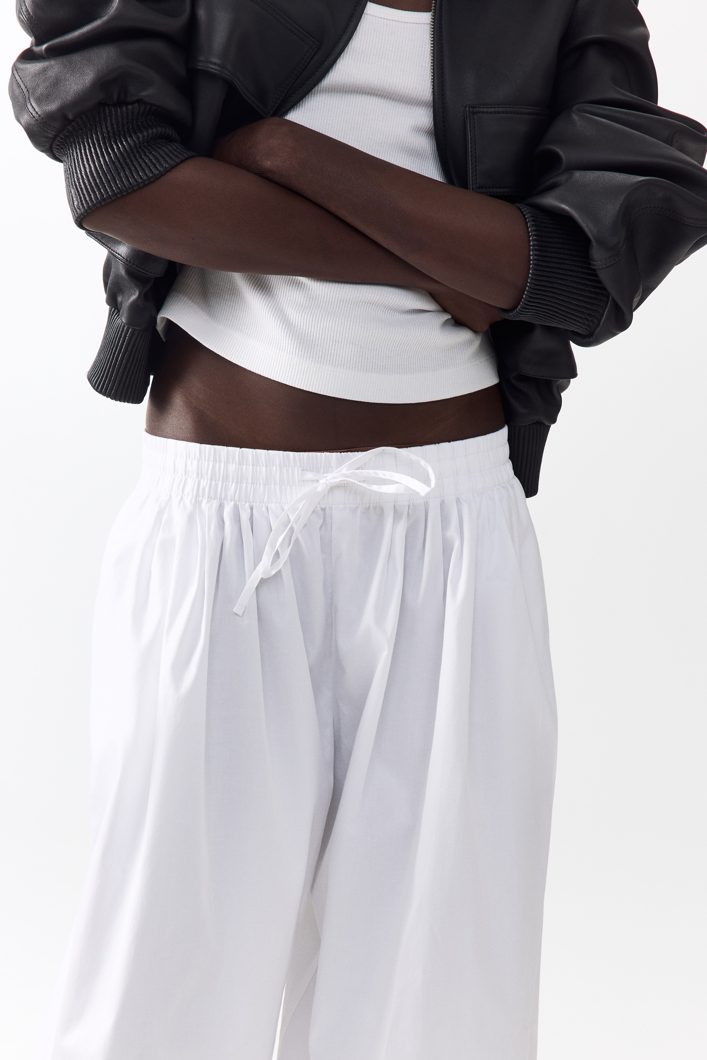 Cotton balloon trousers