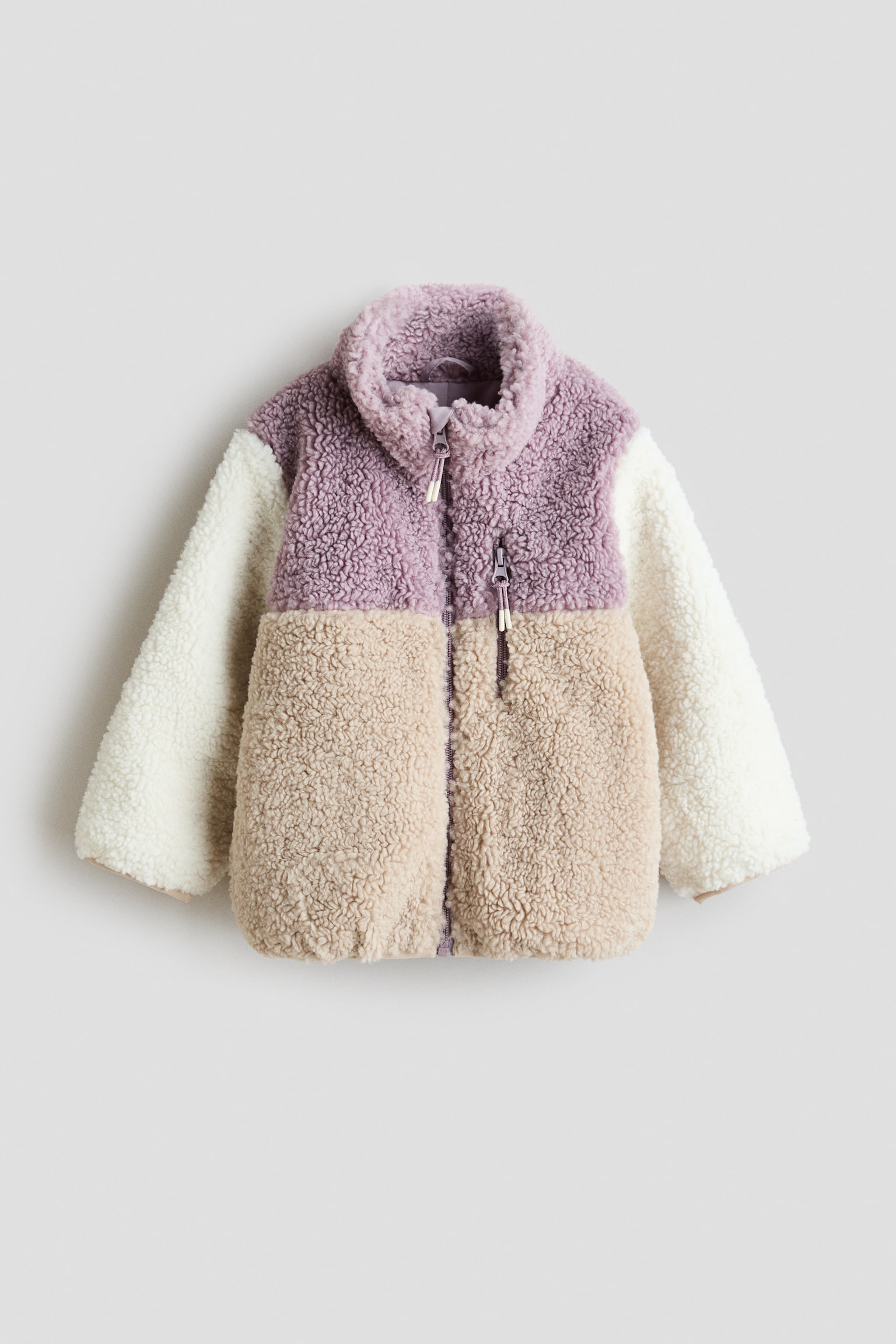 Chaqueta de borreguito - Violeta/Bloques de color/Rosa