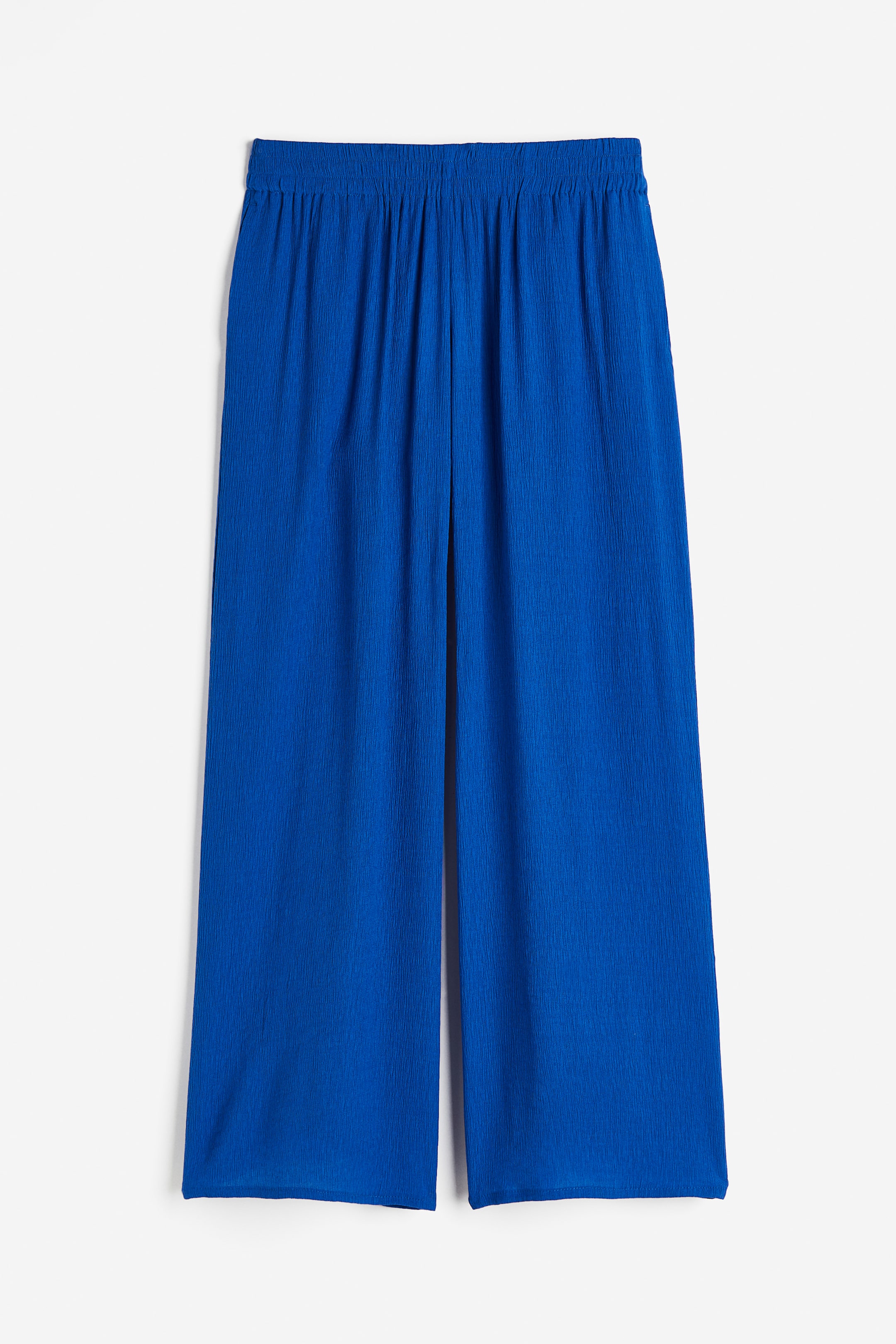 Xem ảnh lớn hơn: Quần dài cạp chun vải crêpe - Màu xanh dương sáng - Ladies | H&M VN 1