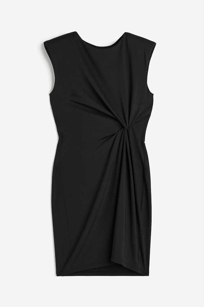 Twist-detail dress - Black/Bright blue/Grey marl - 2