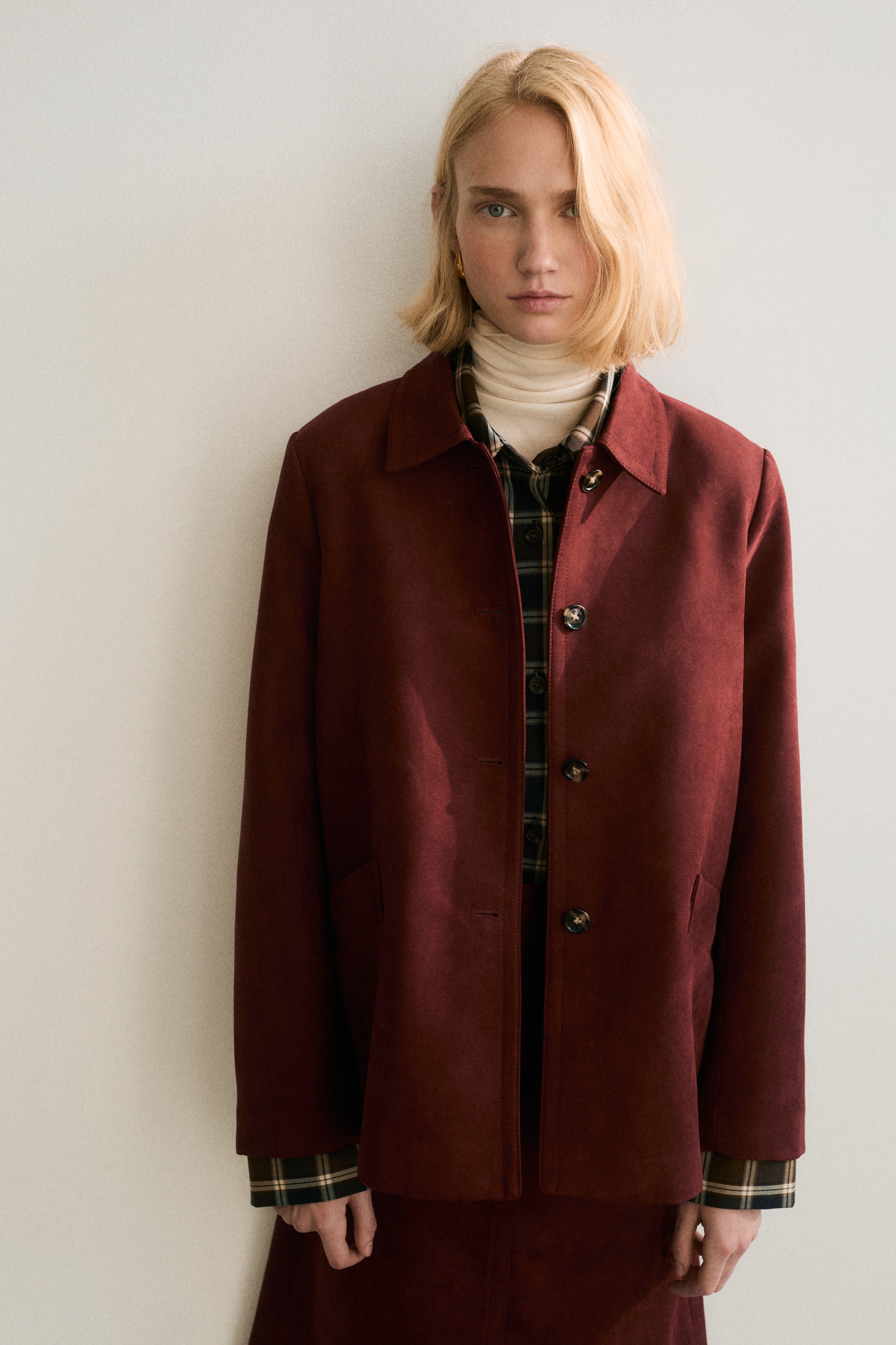 Women's Dark red Jacket with Collar | H&M US