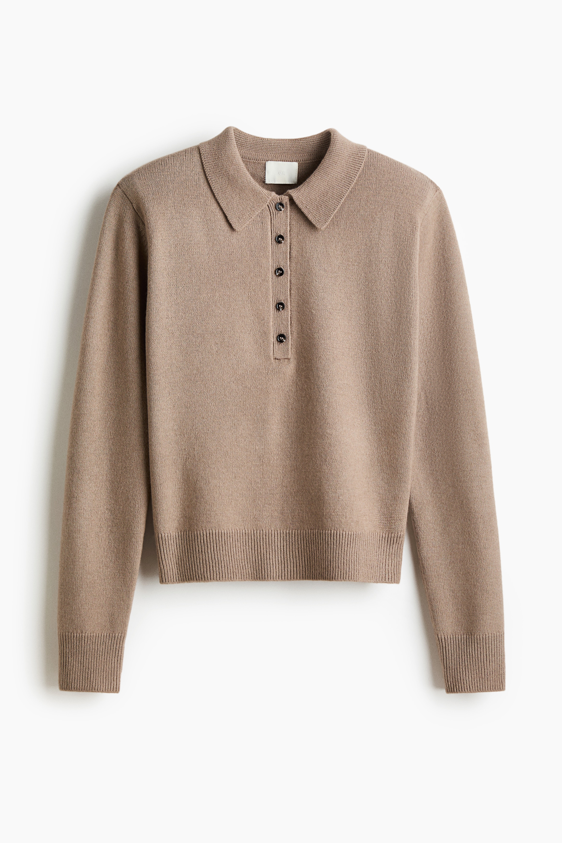 Polotrui met schoudervullingen - Taupe/Donkerbeige