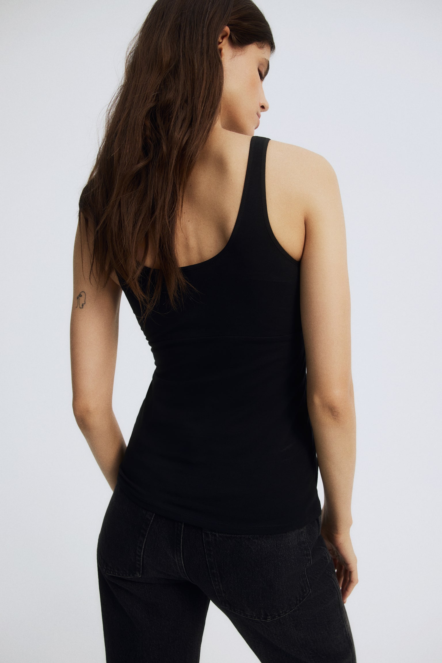 MAMA Nursing vest top - Black/Dusty green/Grey marl - 4