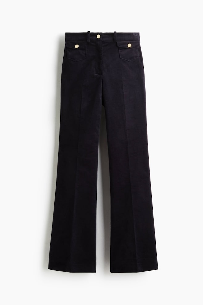 Pantalón acampanado de terciopelo - Azul marino/Negro - 1