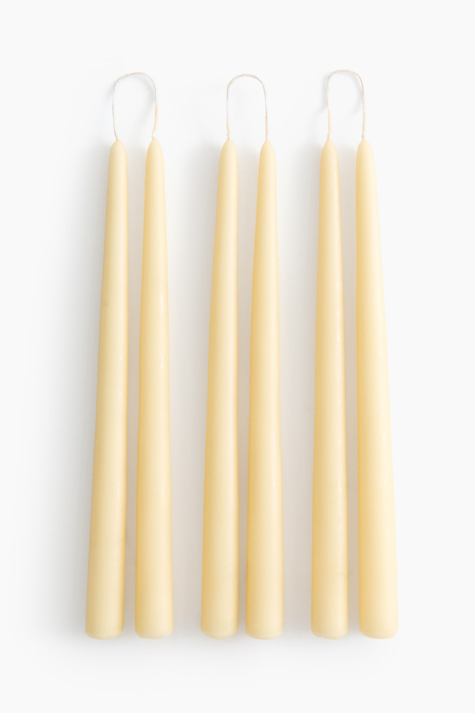 6-pack taper candles - Light yellow/Light pink/Sage green/Dark brown/White - 1