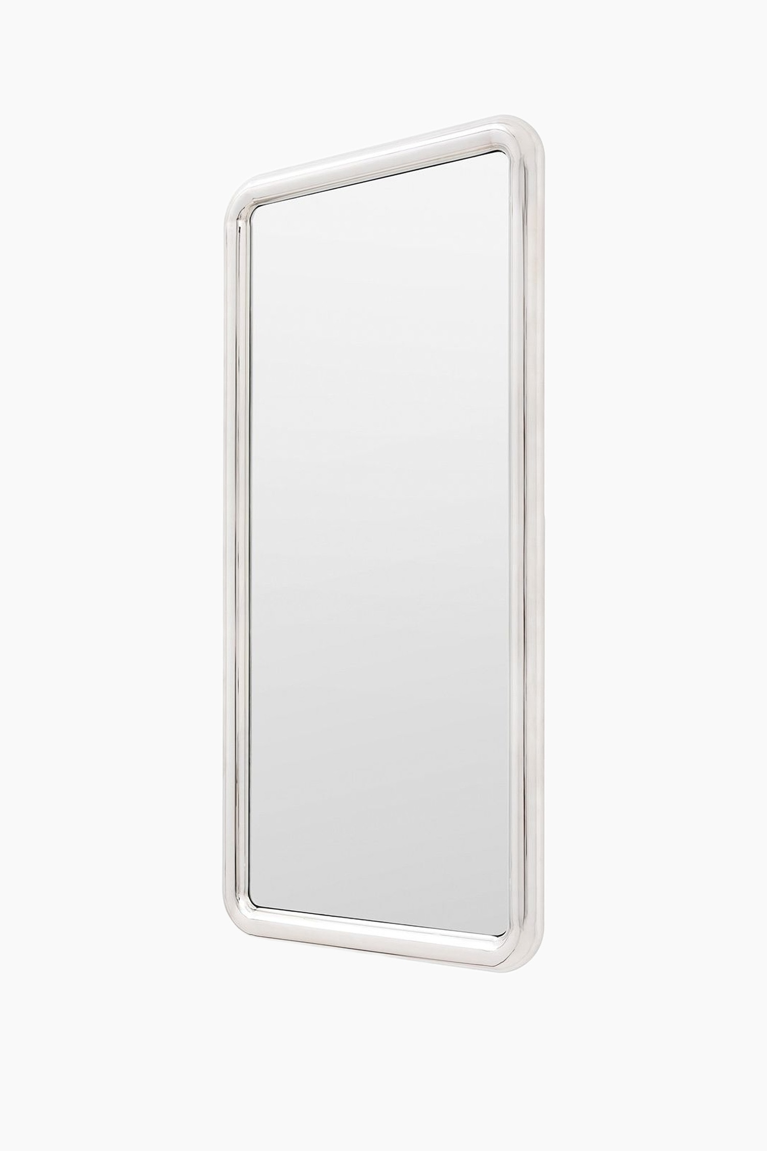 Long Stainless Steel Framed Mirror - Silver
