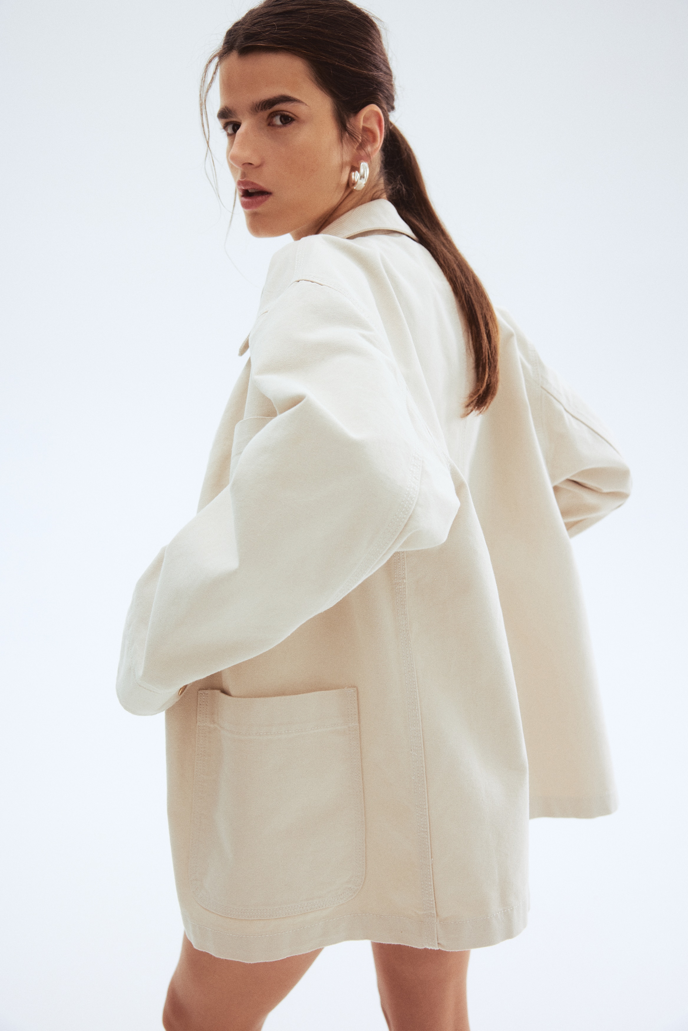 Corduroy-collar jacket