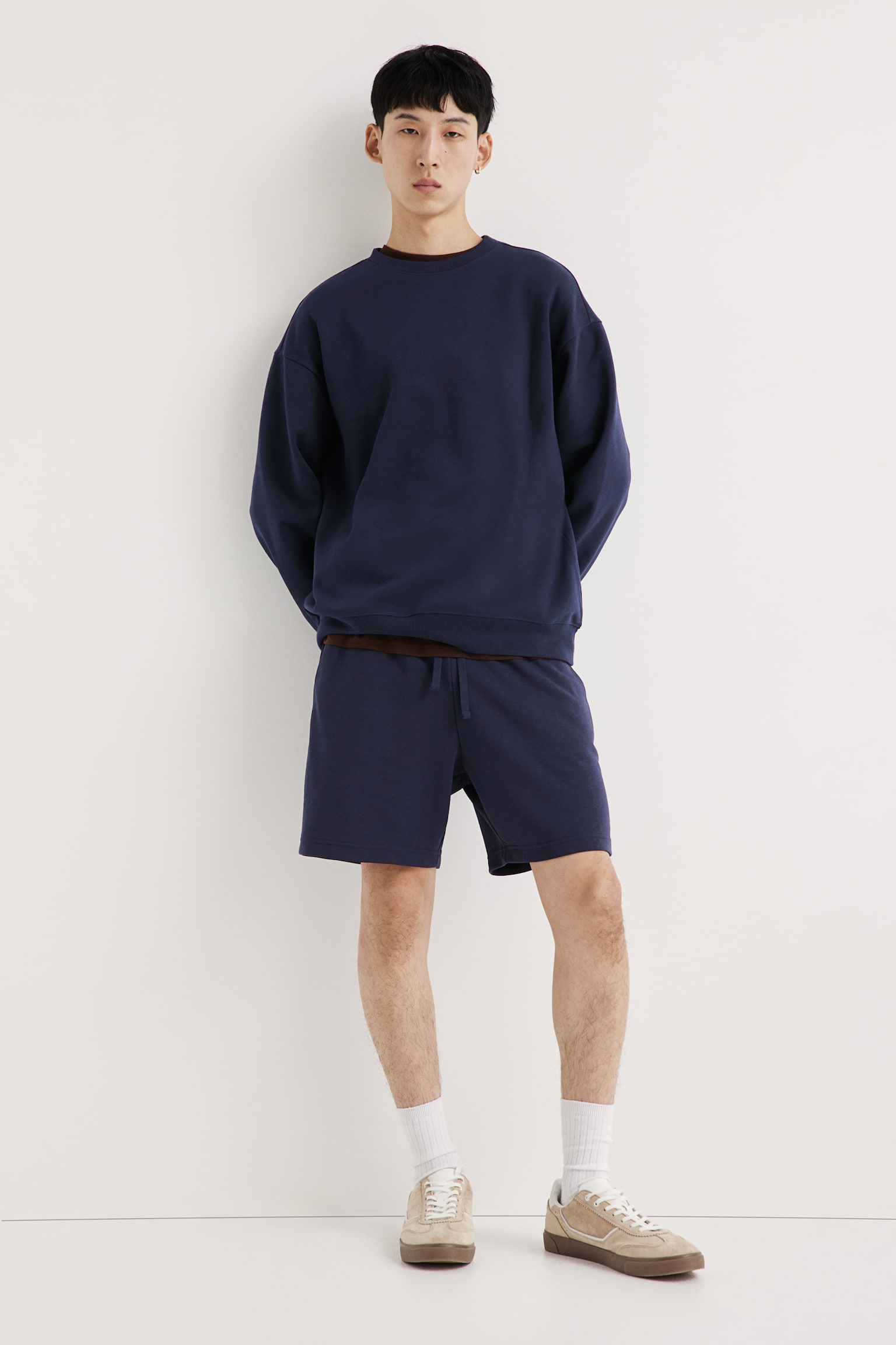 Regular Fit Sweatshorts - Navy blue/Black/Grey marl - 4