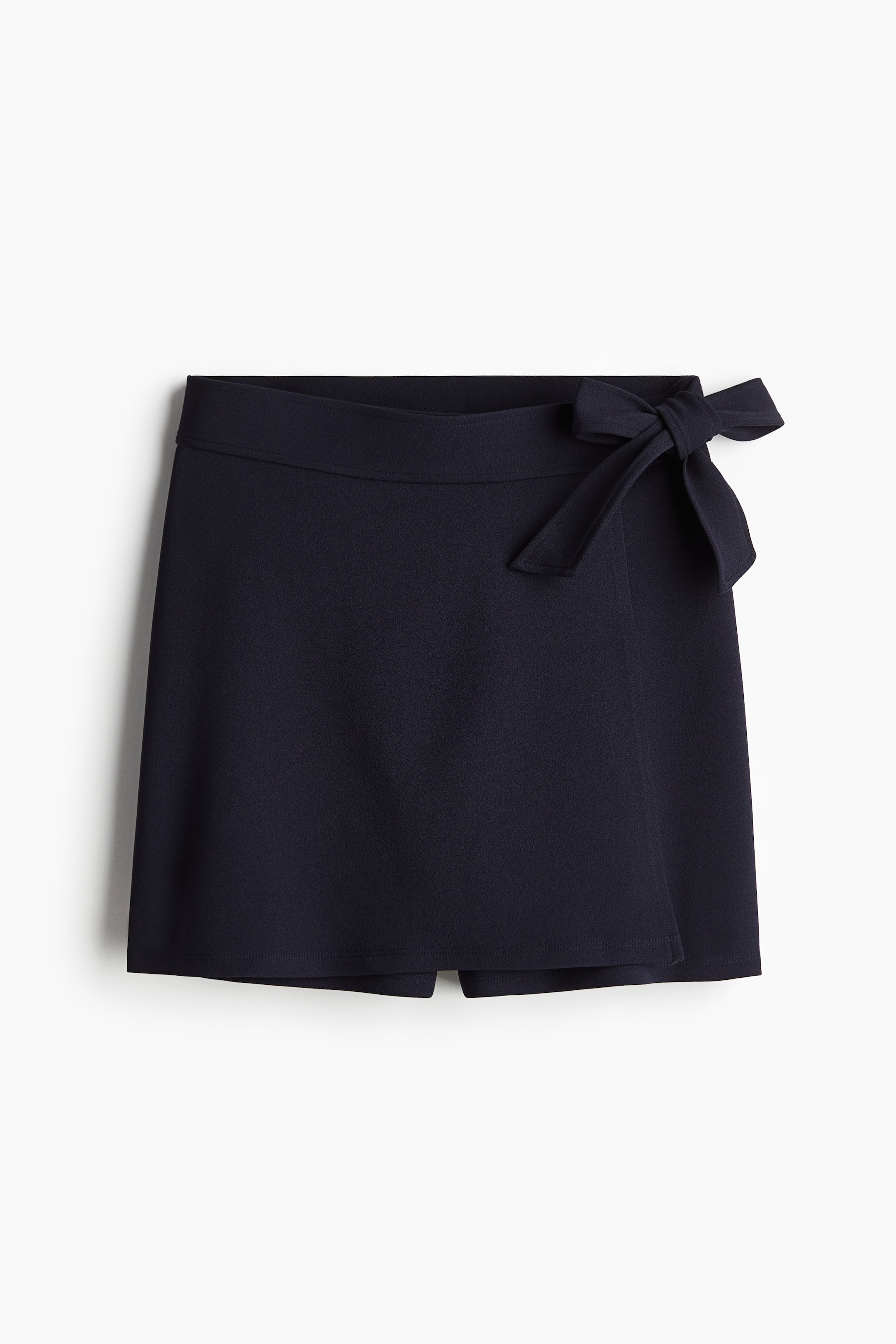 Jersey wrap skort - High waist - Short - Navy blue - Ladies | H&M GB