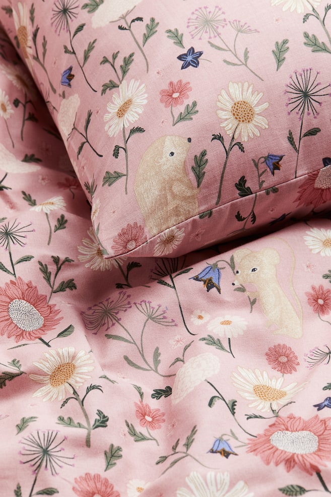 Patterned single duvet cover set - Light pink/Patterned - 2