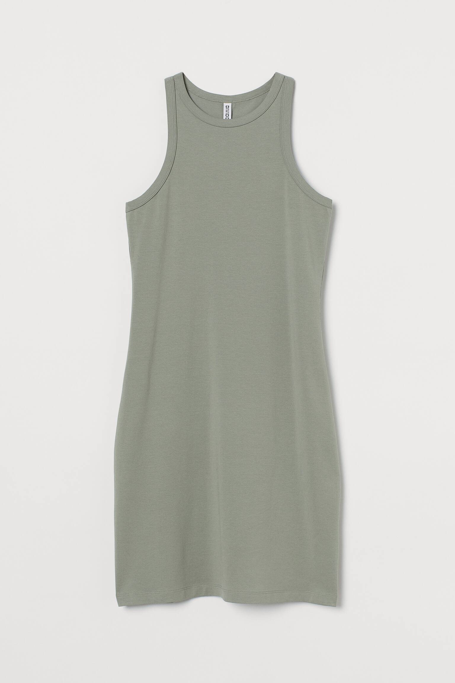 Cotton Jersey Dress - Light khaki green