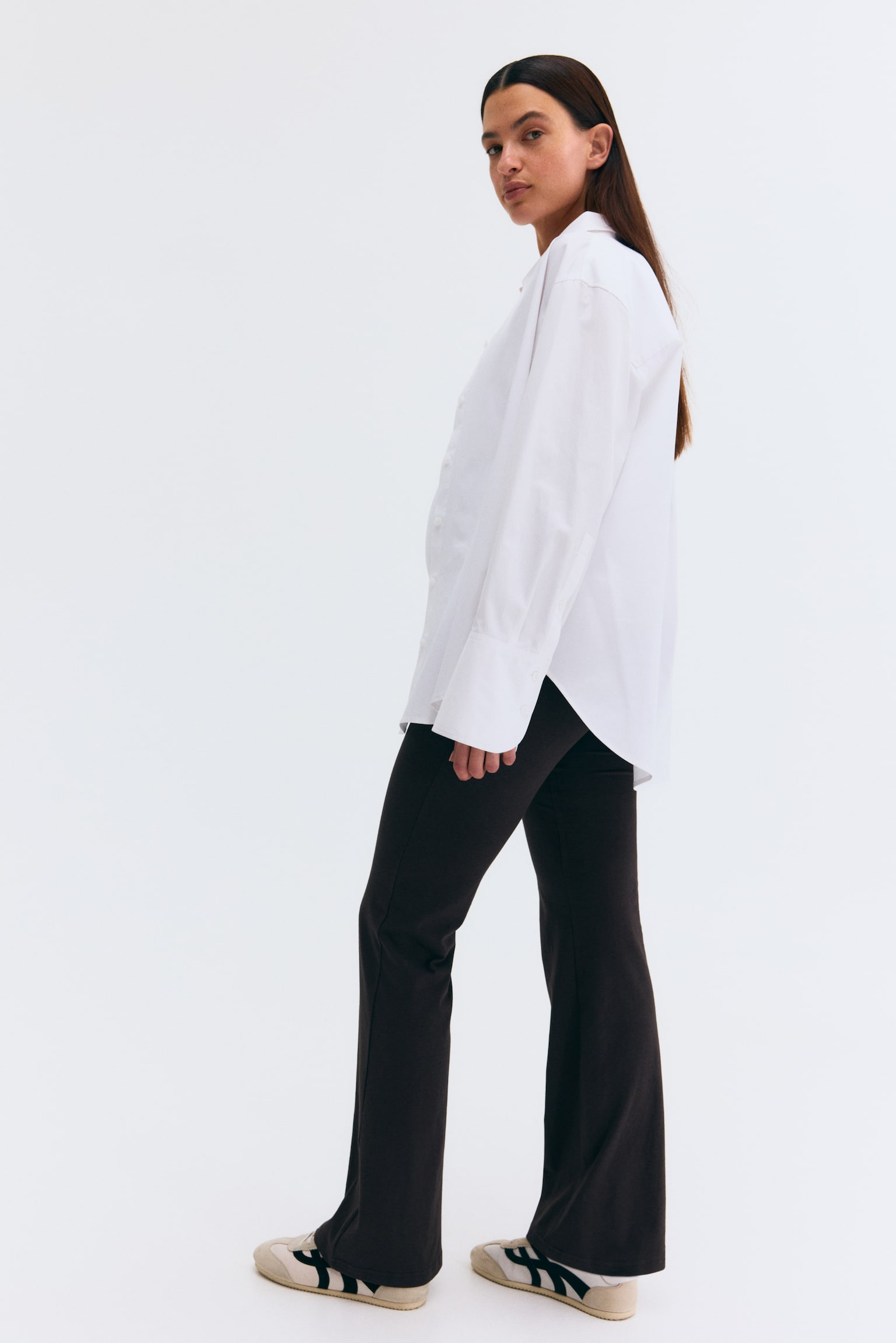 MAMA Before & After Flared trousers - Dark brown/Black/Grey marl - 4