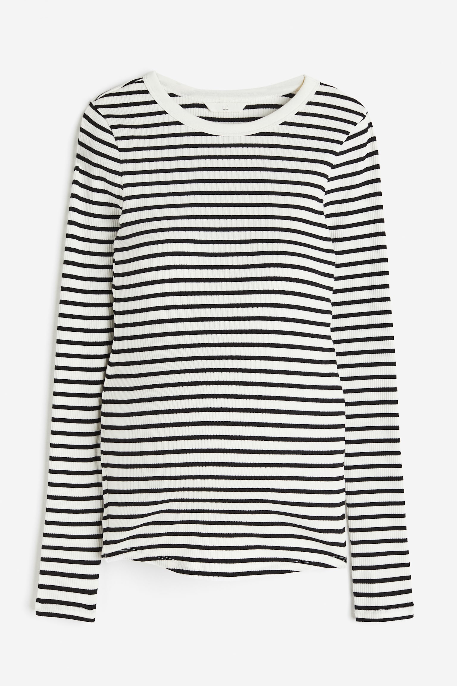 MAMA Rib Jersey Top - White/Stripe/Black/Stripe - 1