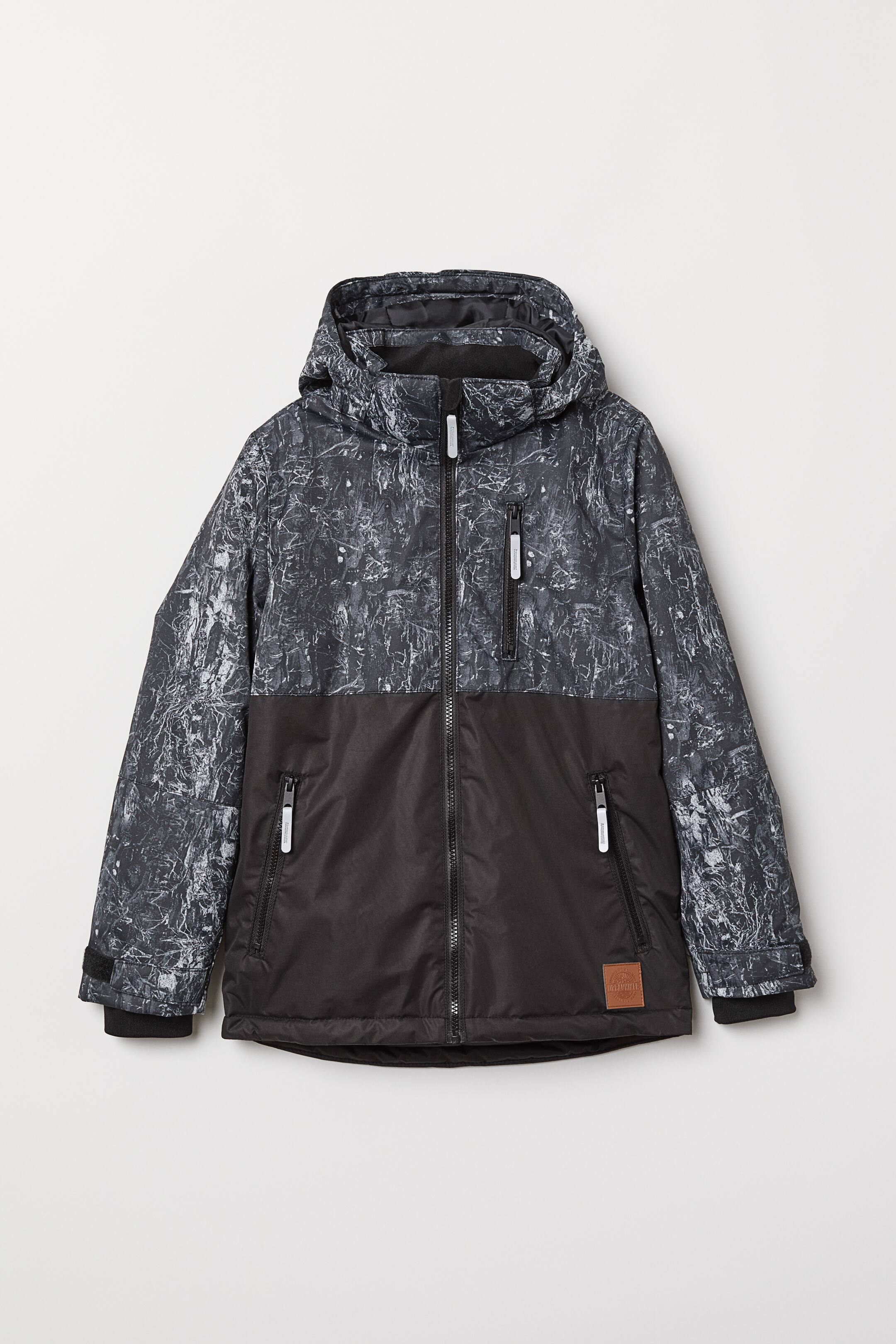 View larger image: Water-repellent padded jacket - Black/Patterned - Kids | H&M 1