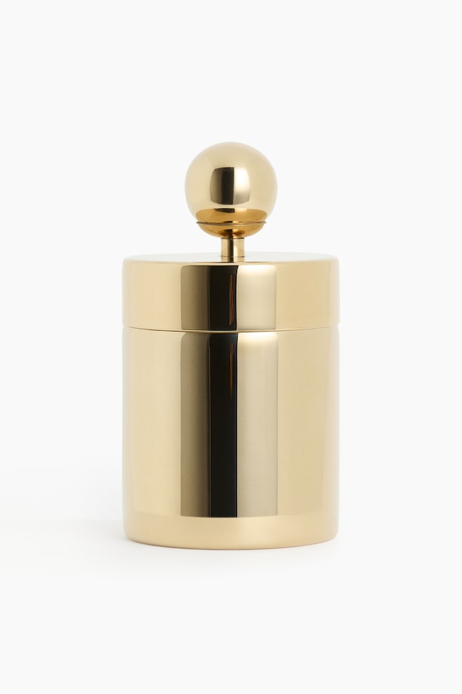 Tall metal box - Gold-coloured - 1
