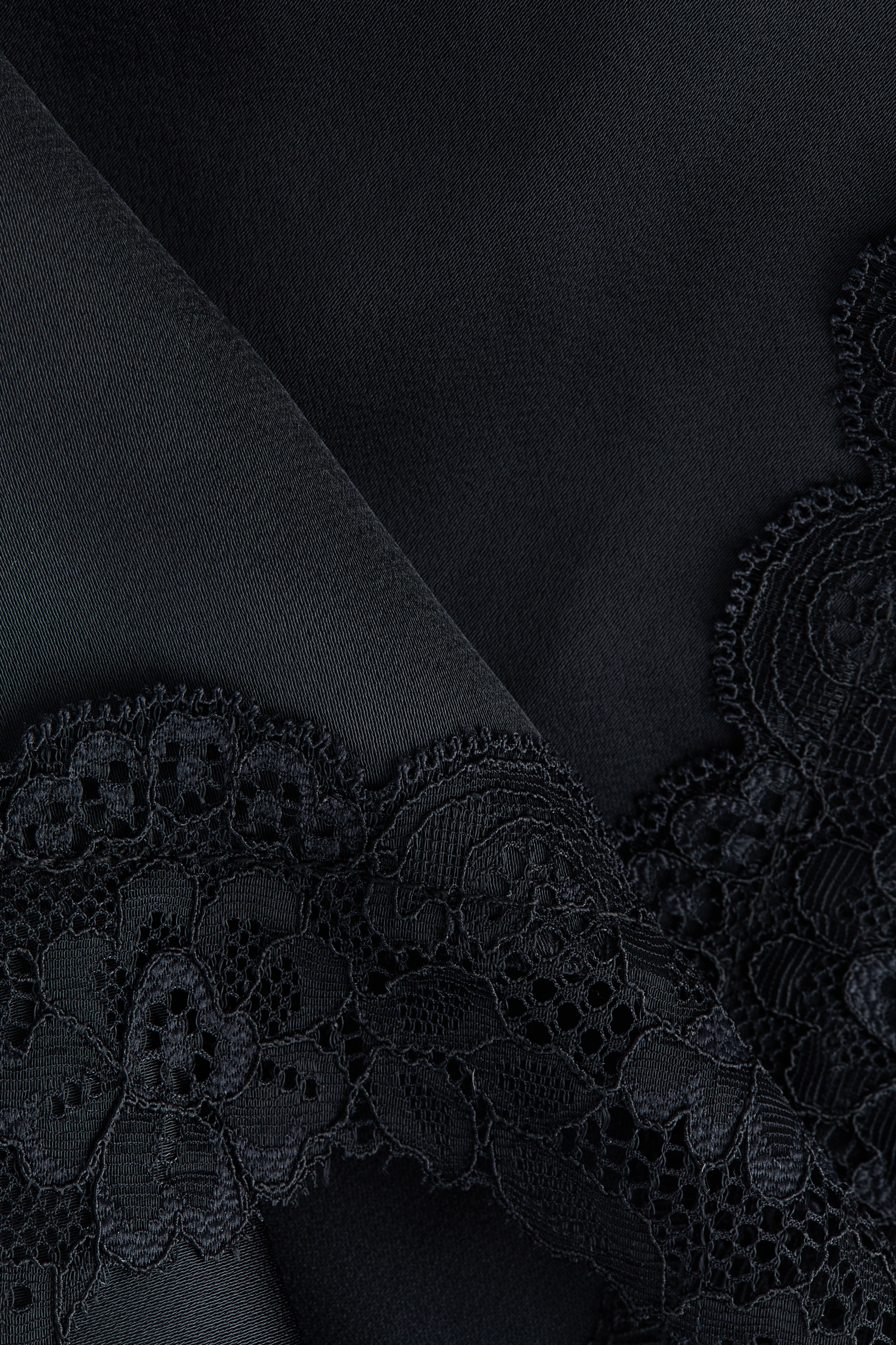 Lace-Trimmed Satin Dress
