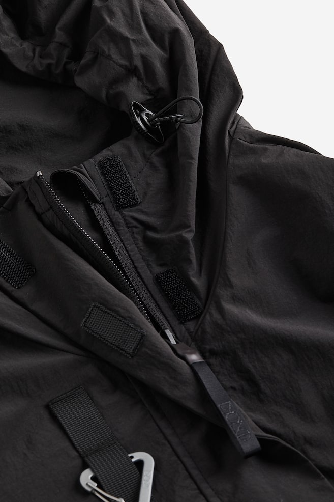 Water-repellent adjustable-length outdoor jacket - Black/Beige - 11