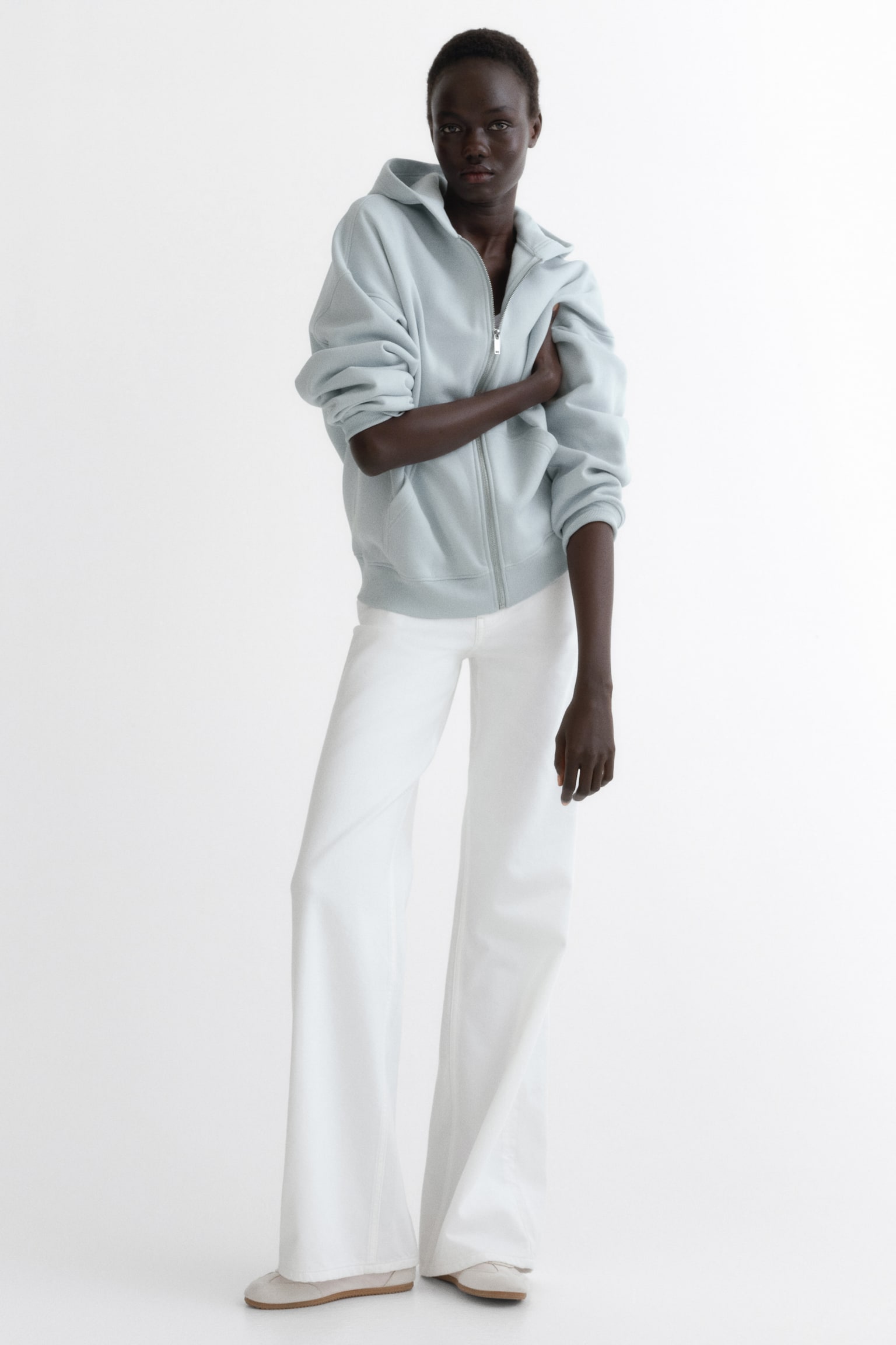 Rozpinana bluza z kapturem - Light blue/Czarny/Szary melanż/Ciemny brązowoszary - 2