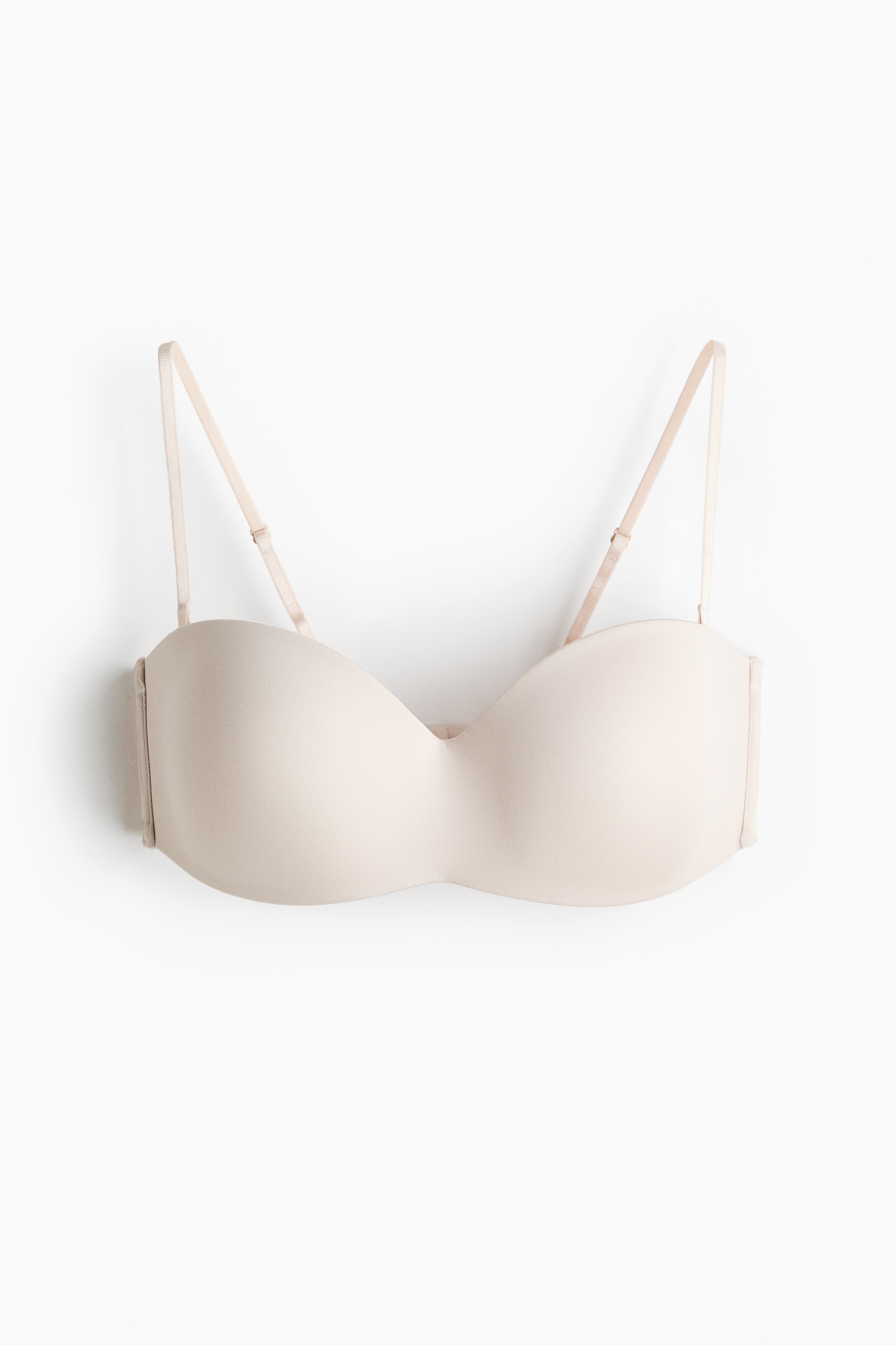 Sutiã bandeau almofadado em microfibra - Bege claro/Bege/Castanho escuro/Preto