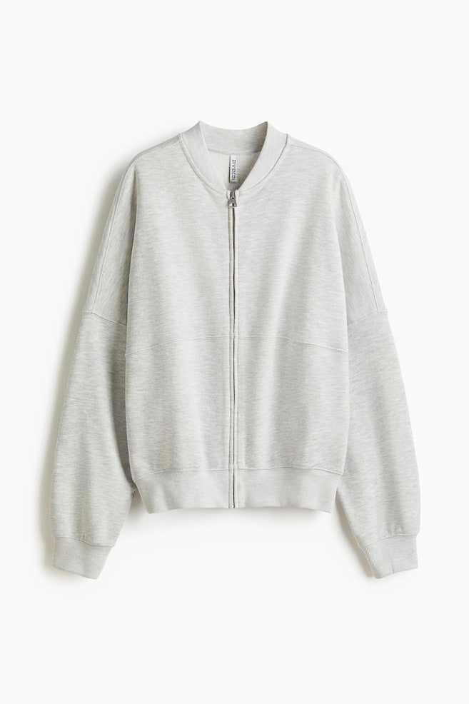 Bomber Jacket - Light gray melange/Navy blue - 1