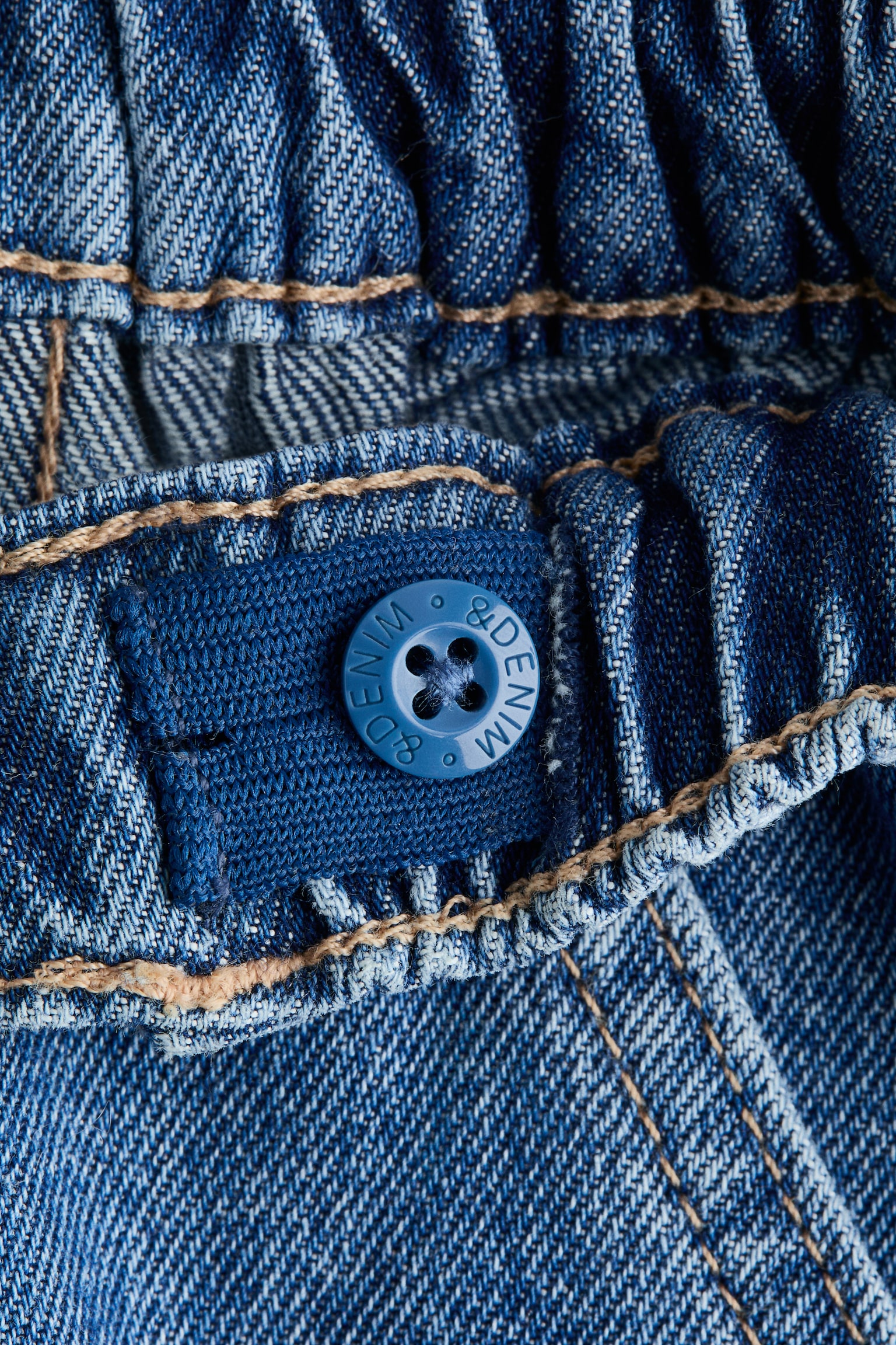 Детские комплекты H&M 2-Piece Bow-Detail Denim Set, цвет: Джинсовый синий — фото 7