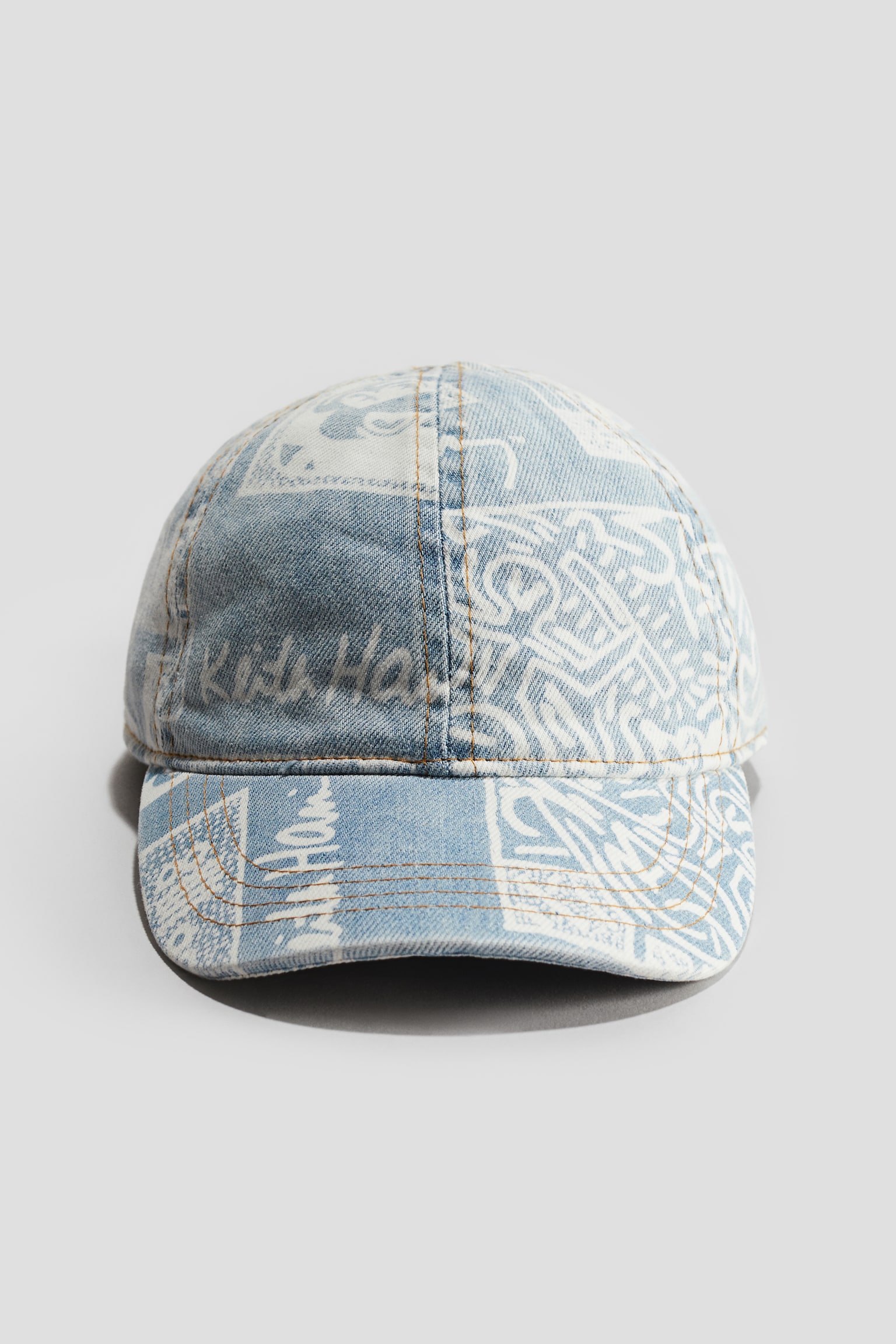 Printed denim cap - Light denim blue/Patterned - 1