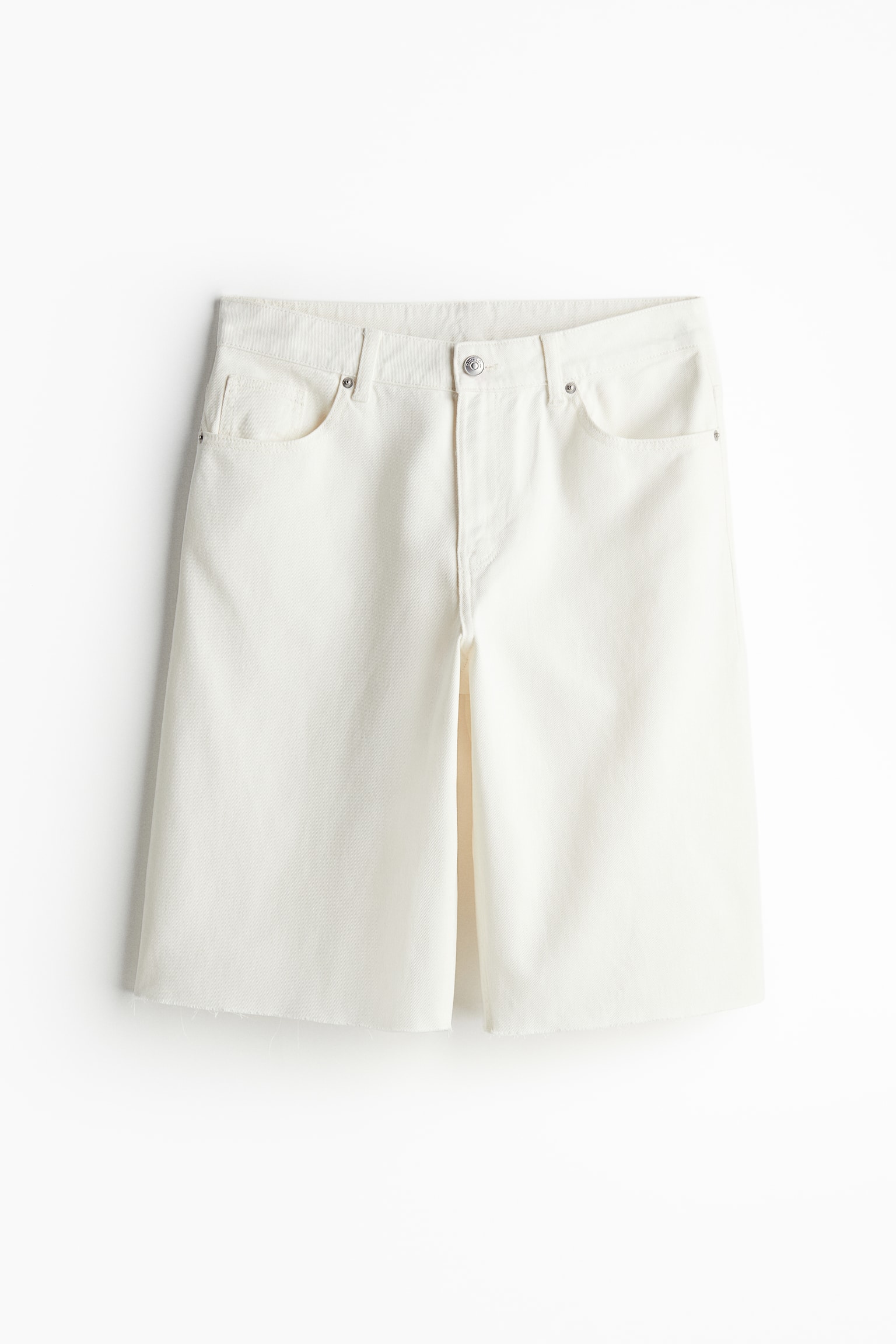 Twill Bermuda shorts - Cream/Black/Light beige - 1