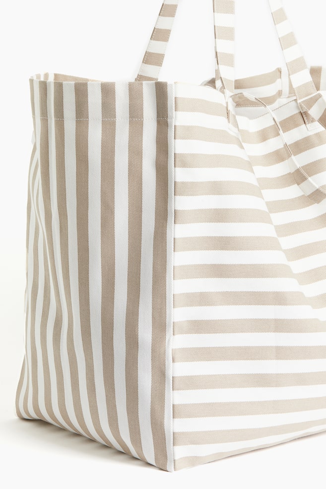 Cotton canvas beach bag - Beige/Striped/Brown/White striped/Green/Striped/Blue/Striped/Yellow/Striped - 3