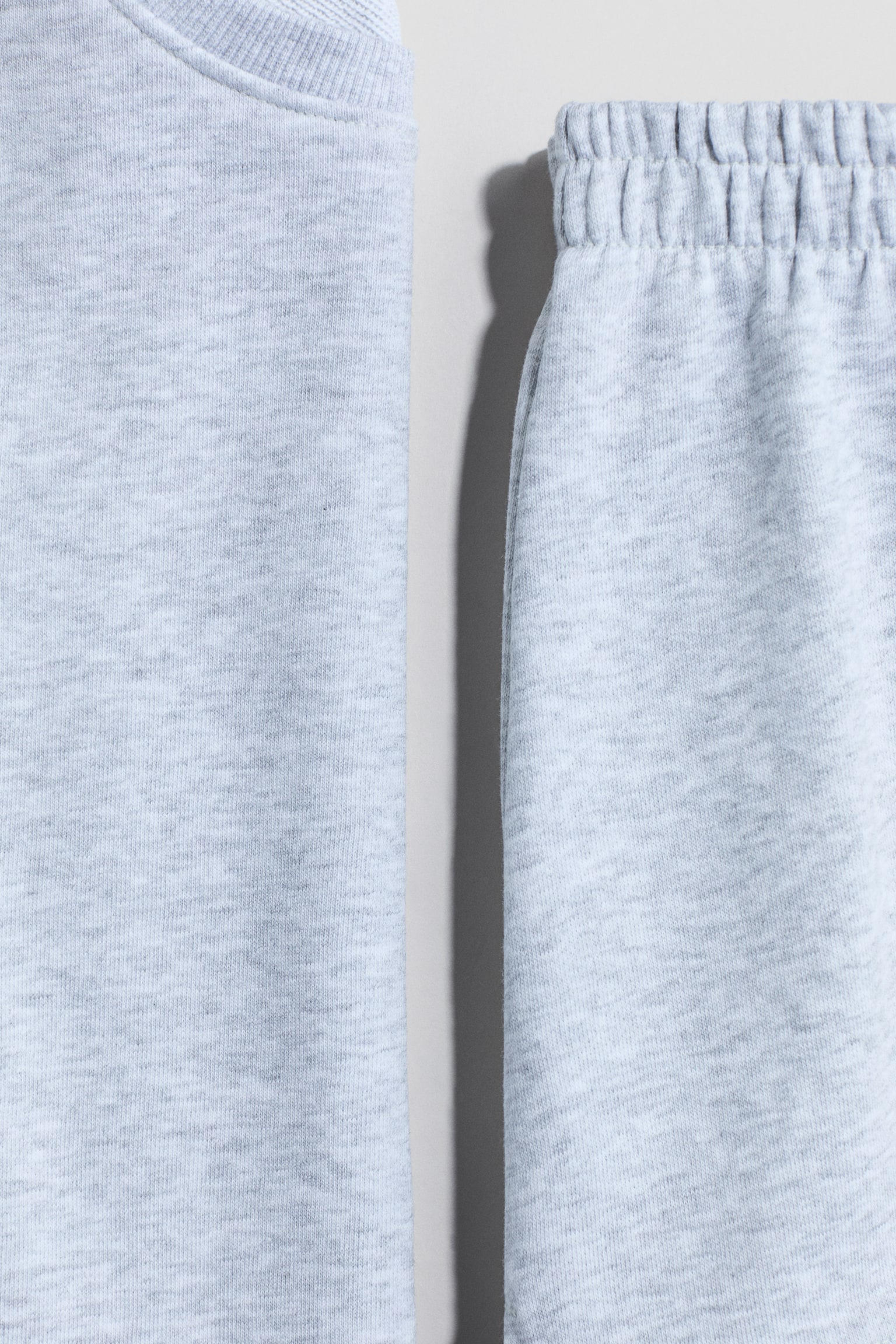 2-piece sweatshirt set - Light grey marl/Light blue/Light pink/Cream/Black/White/Striped - 2