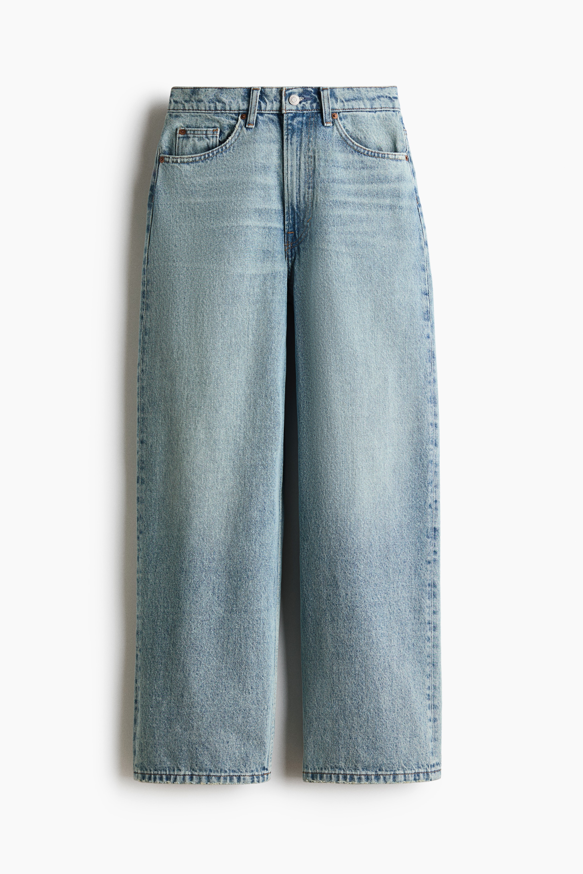 Baggy High Waist Jeans - Ljus denimblå