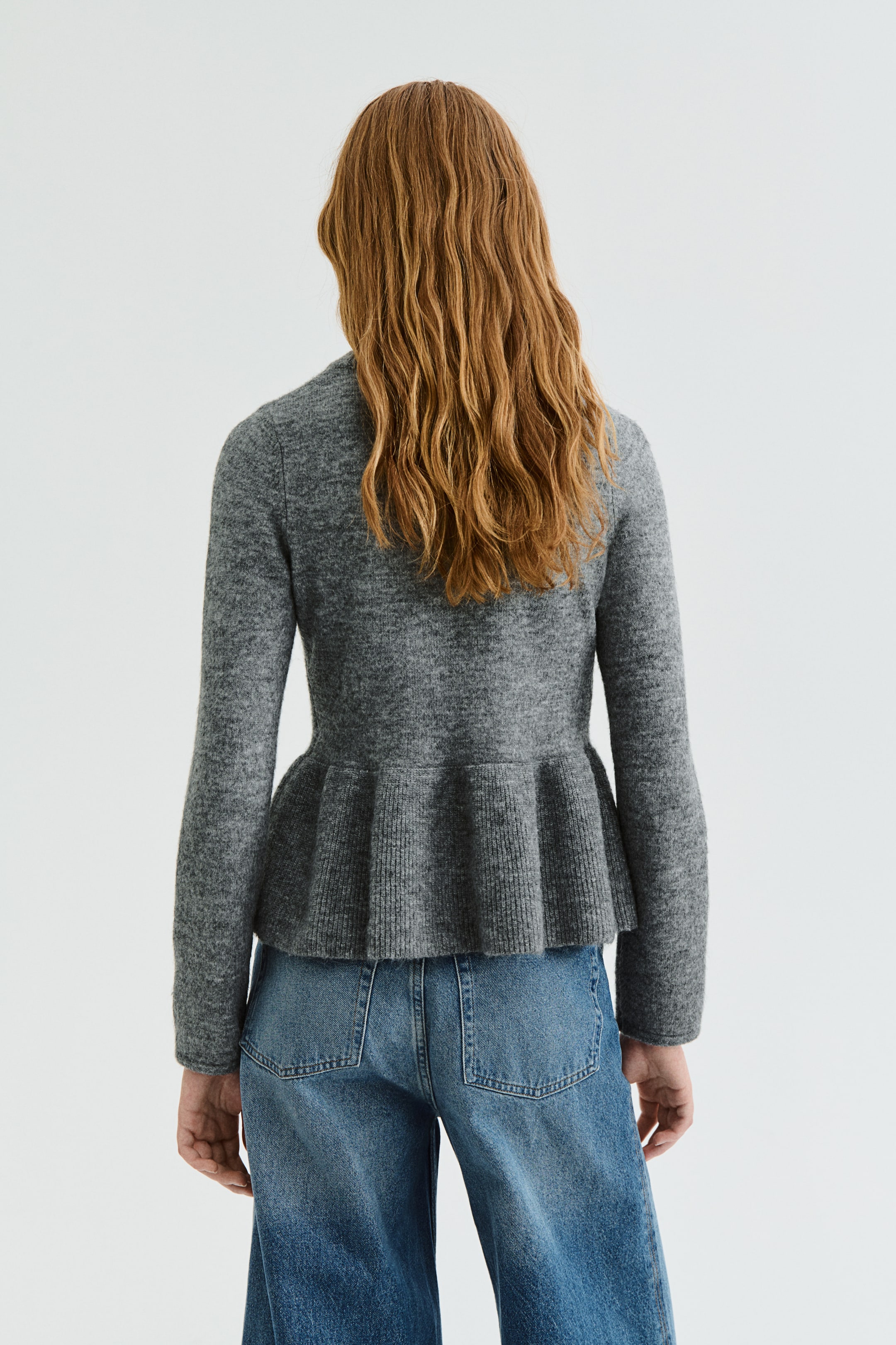 Ampliar la imagen: Peplum jumper - Grey marl - Ladies | H&M MX 3