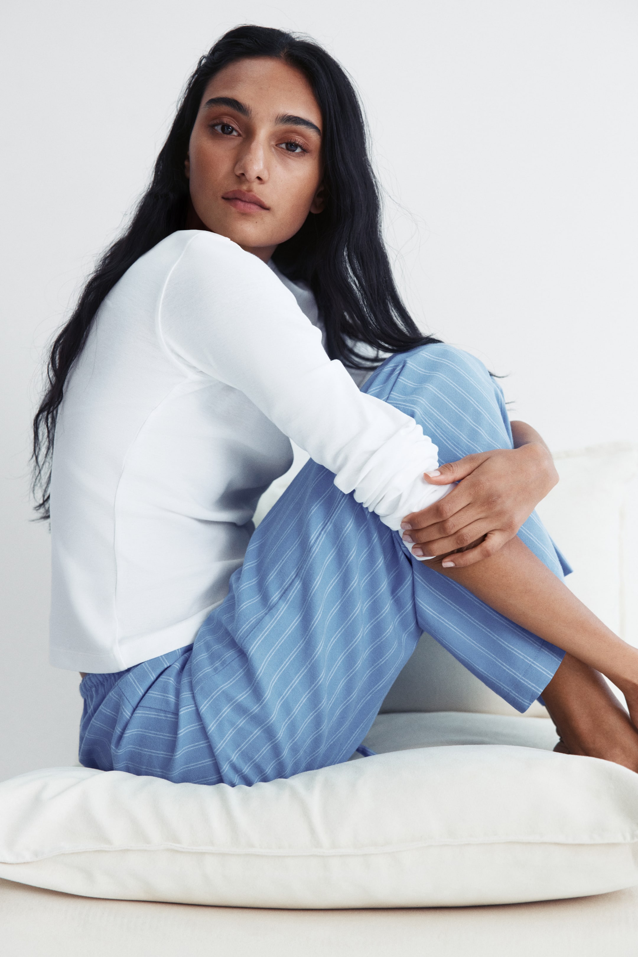 View larger image: Cotton pyjamas - Light blue/White - Ladies | H&M IE 3
