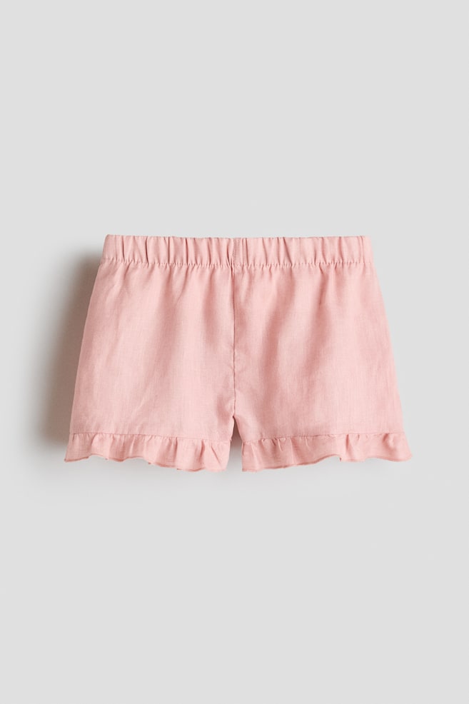Linen Shorts - Light dusty pink/Hot pink - 1