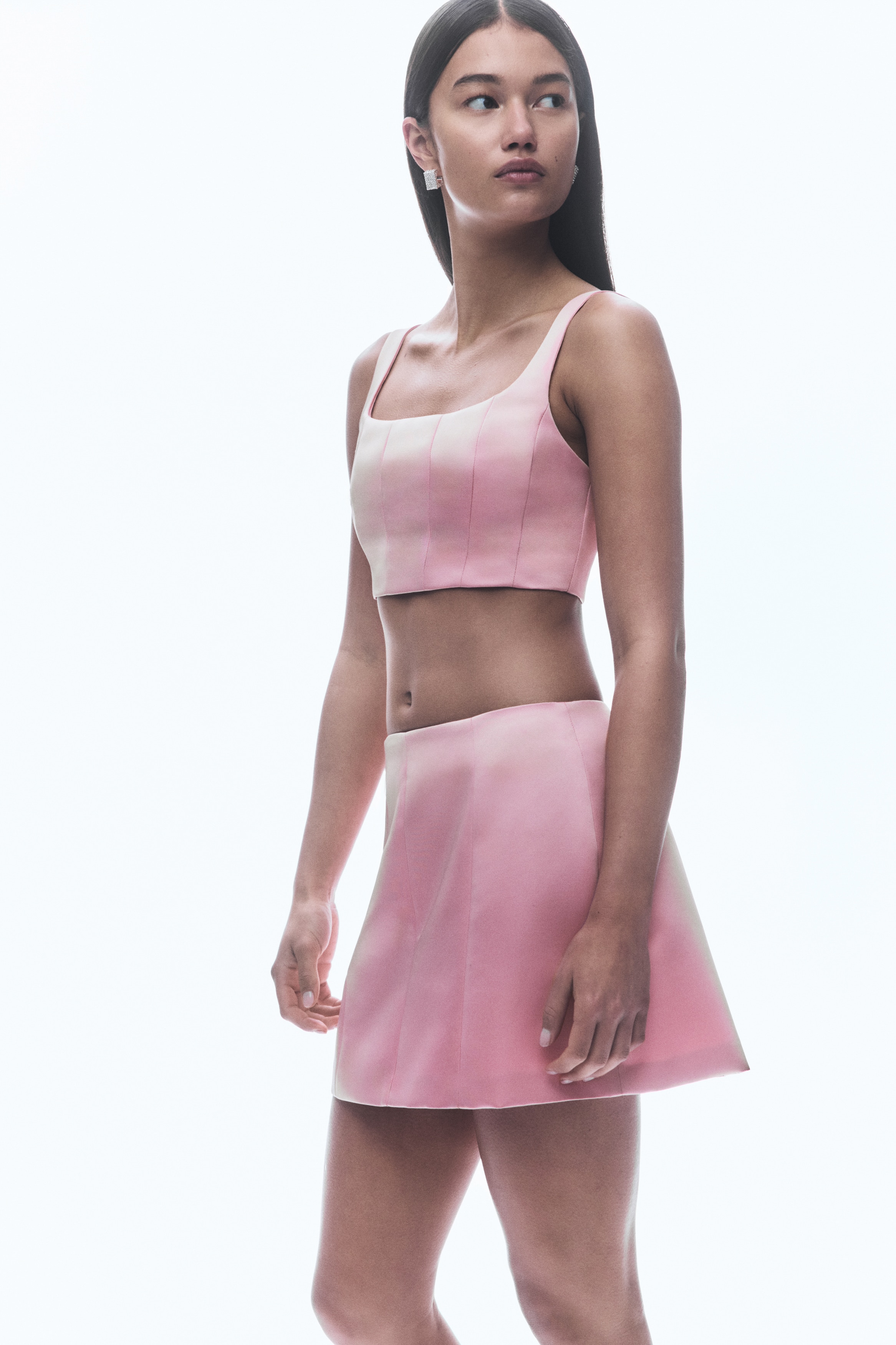 Mini Skirt - Light pink/Pale grey