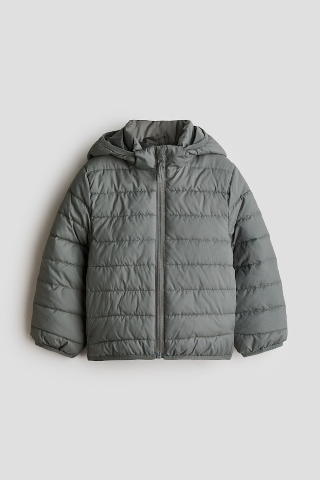 Water-repellent puffer jacket - Dark dusty green/Navy blue/Black - 1