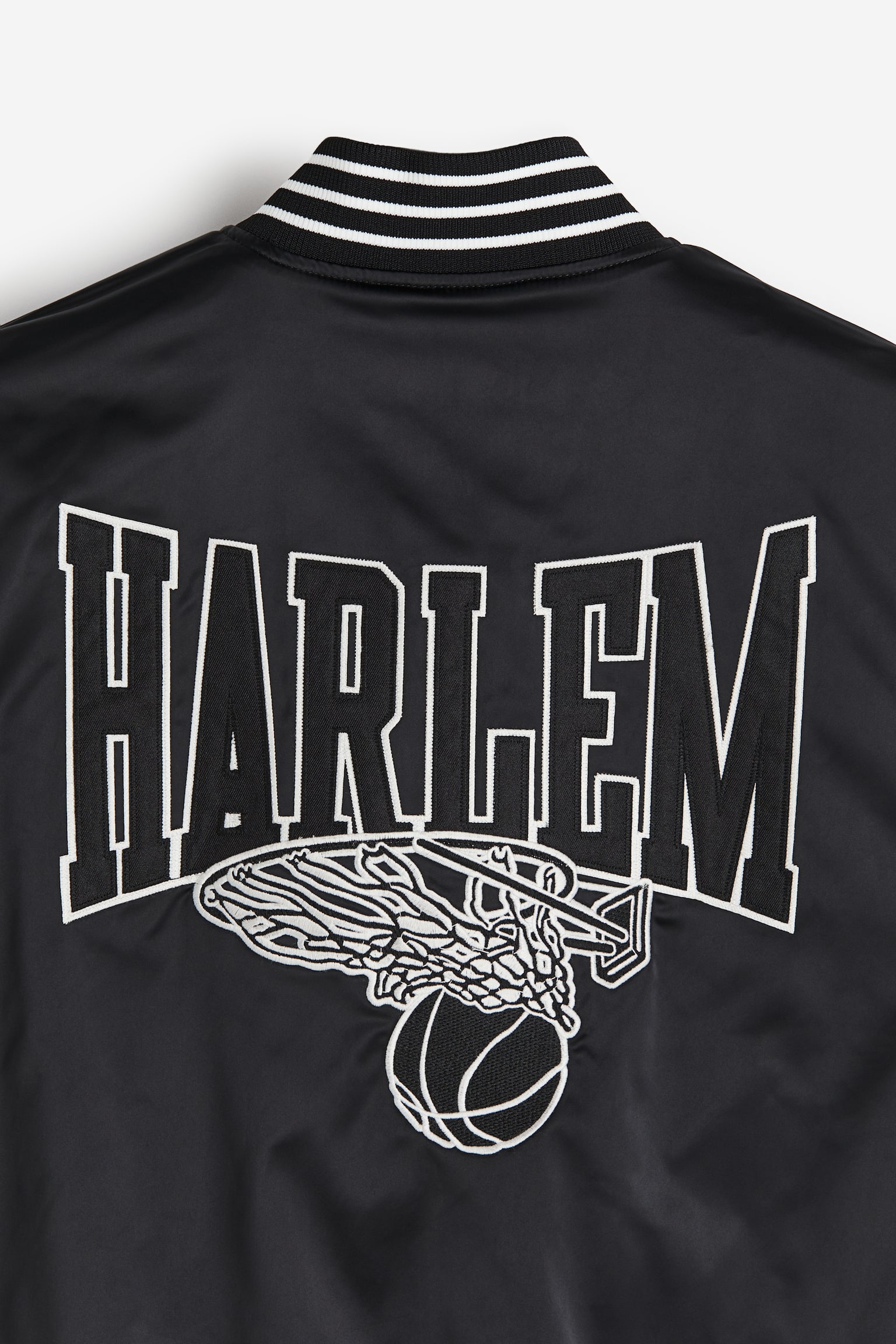 Satin Baseball Jacket - Black/Harlem - 7