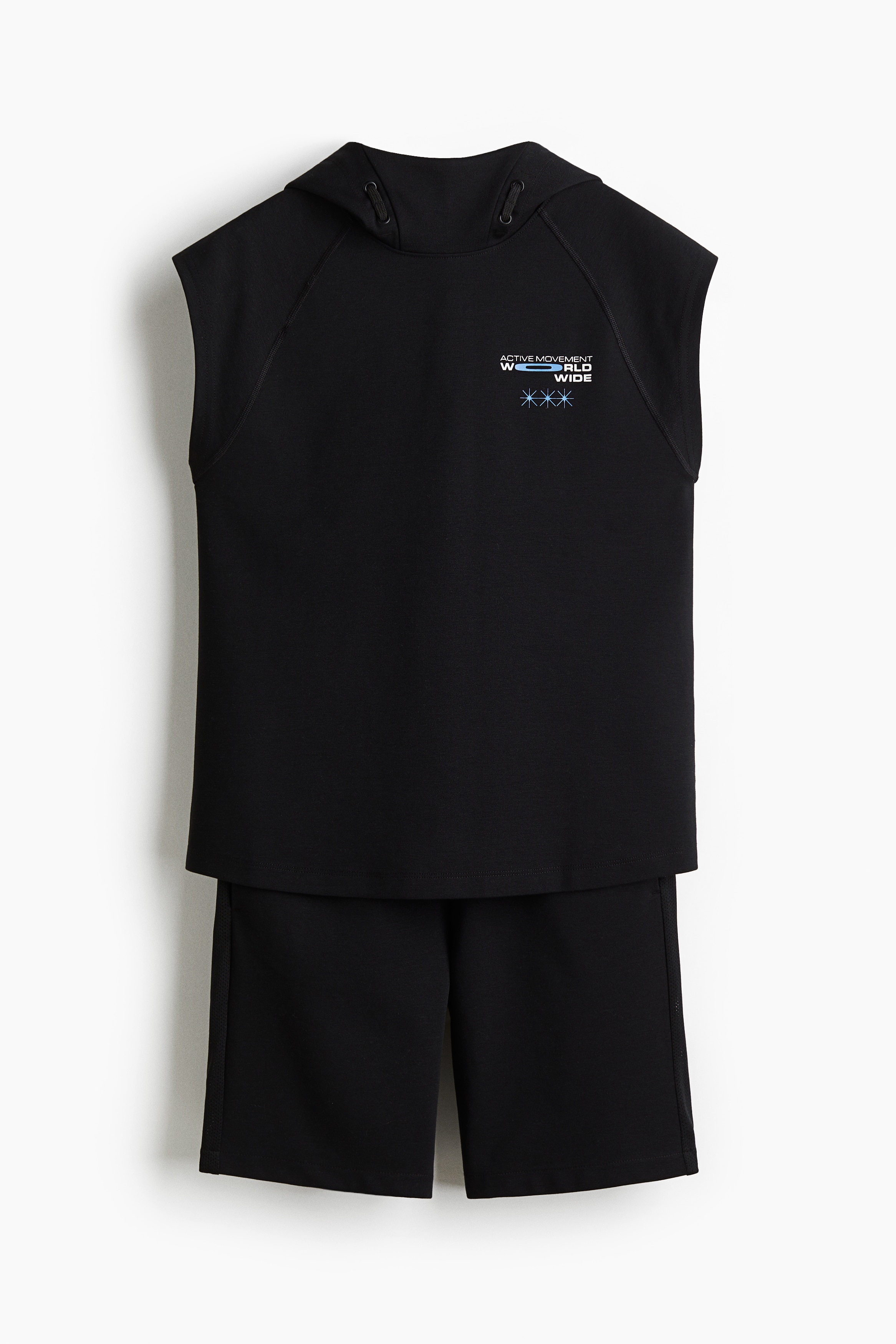 2-delt treningssett i trikot - Sort/World Wide/Mørk beige