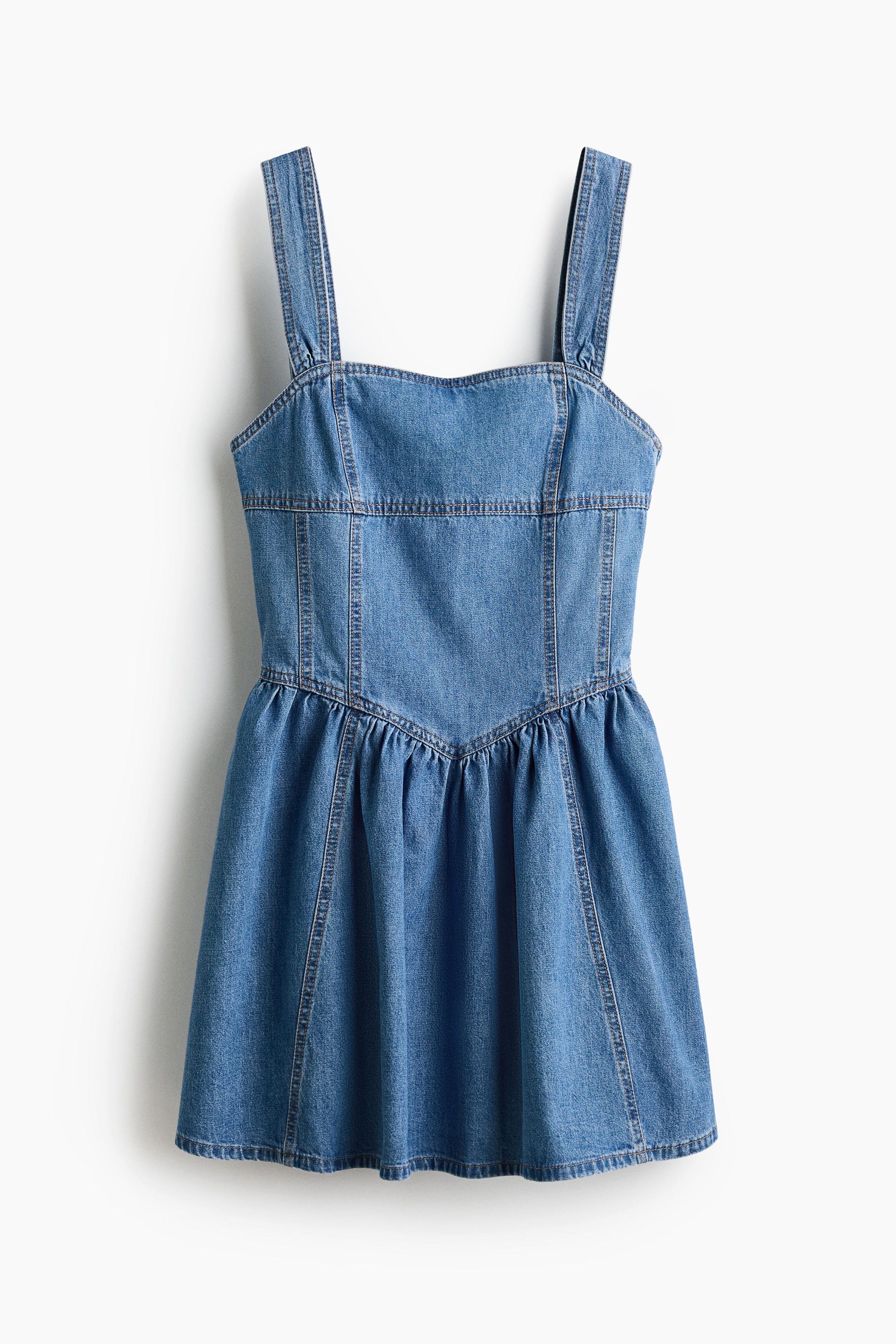 Flared-skirt dress - Denim blue/Light beige/Floral/Navy blue/Floral
