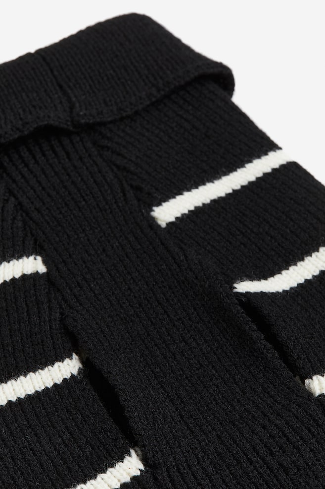 Rib-knit dog jumper - Black/Striped/Light blue/Striped - 5