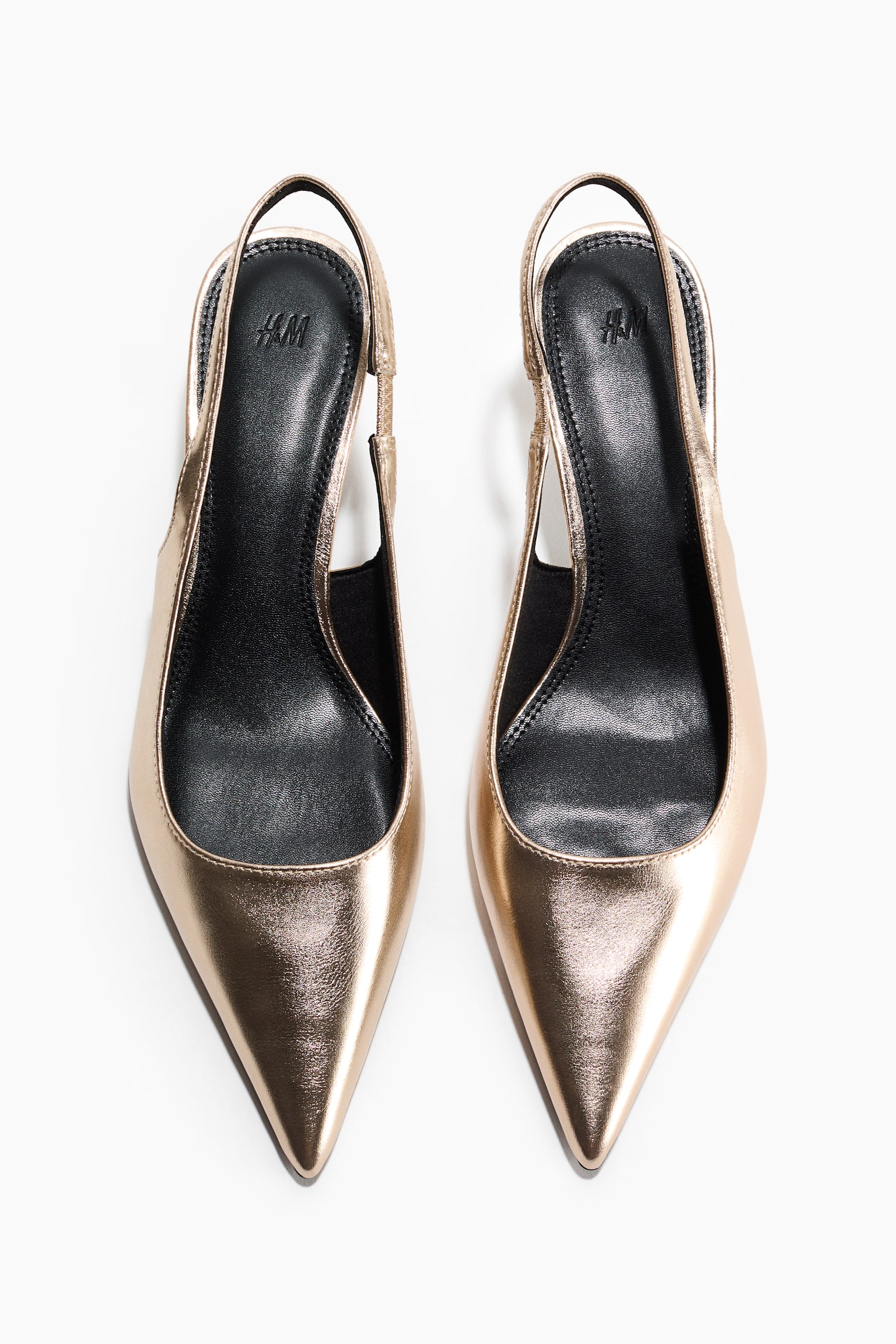 Женские туфли H&M Kitten-Heeled Slingbacks, цвет: Золотой — фото 3