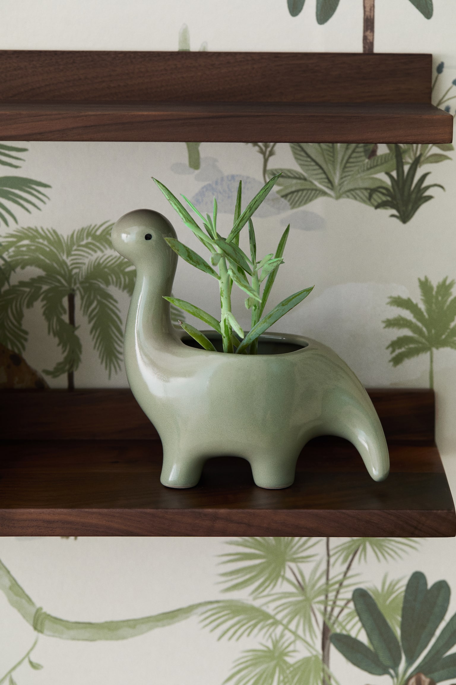Dinosaur stoneware plant pot - Zelená - 2