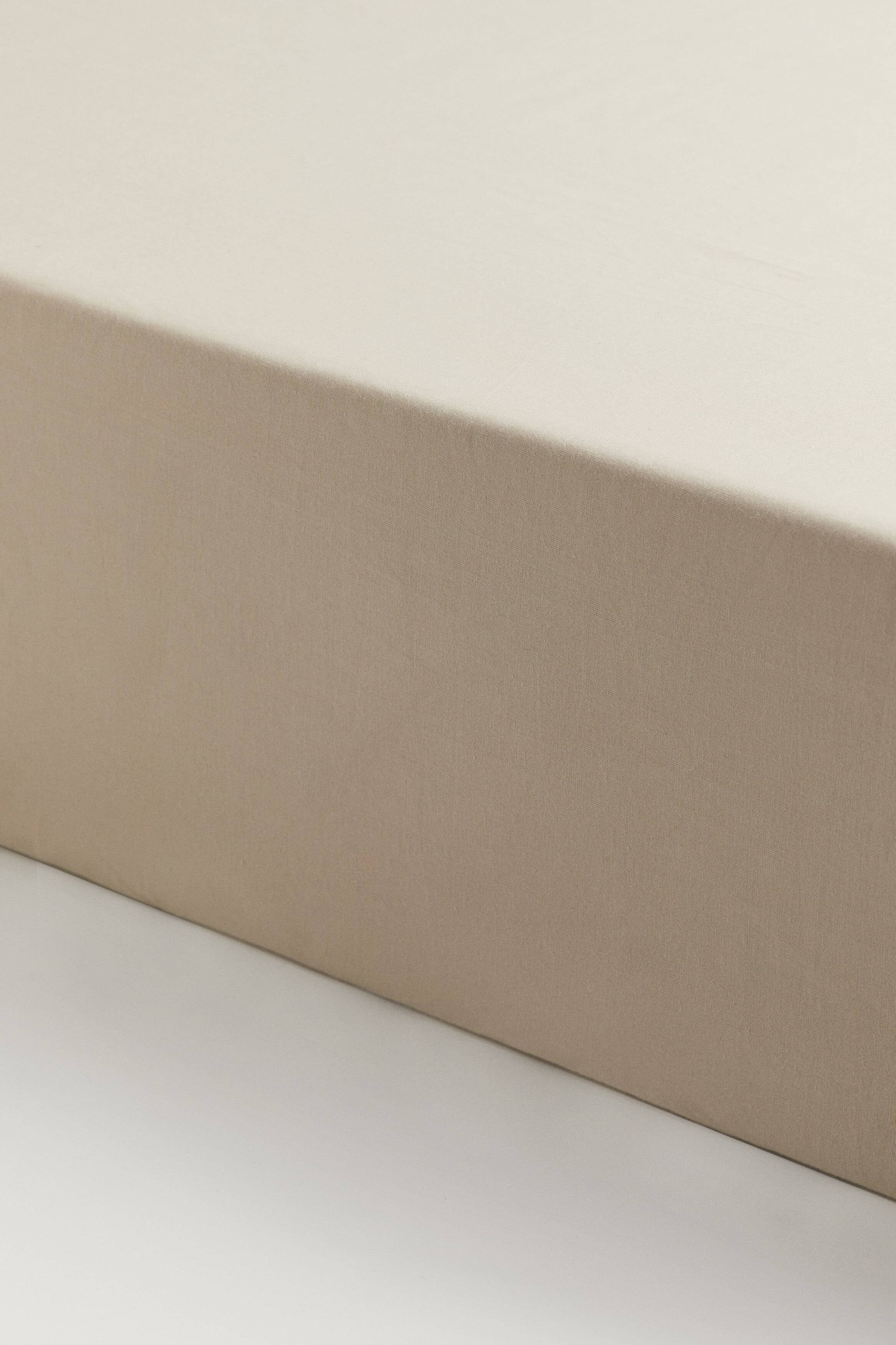 Fitted Cotton Sheet - Light taupe/White/Taupe/Light blue/Light beige